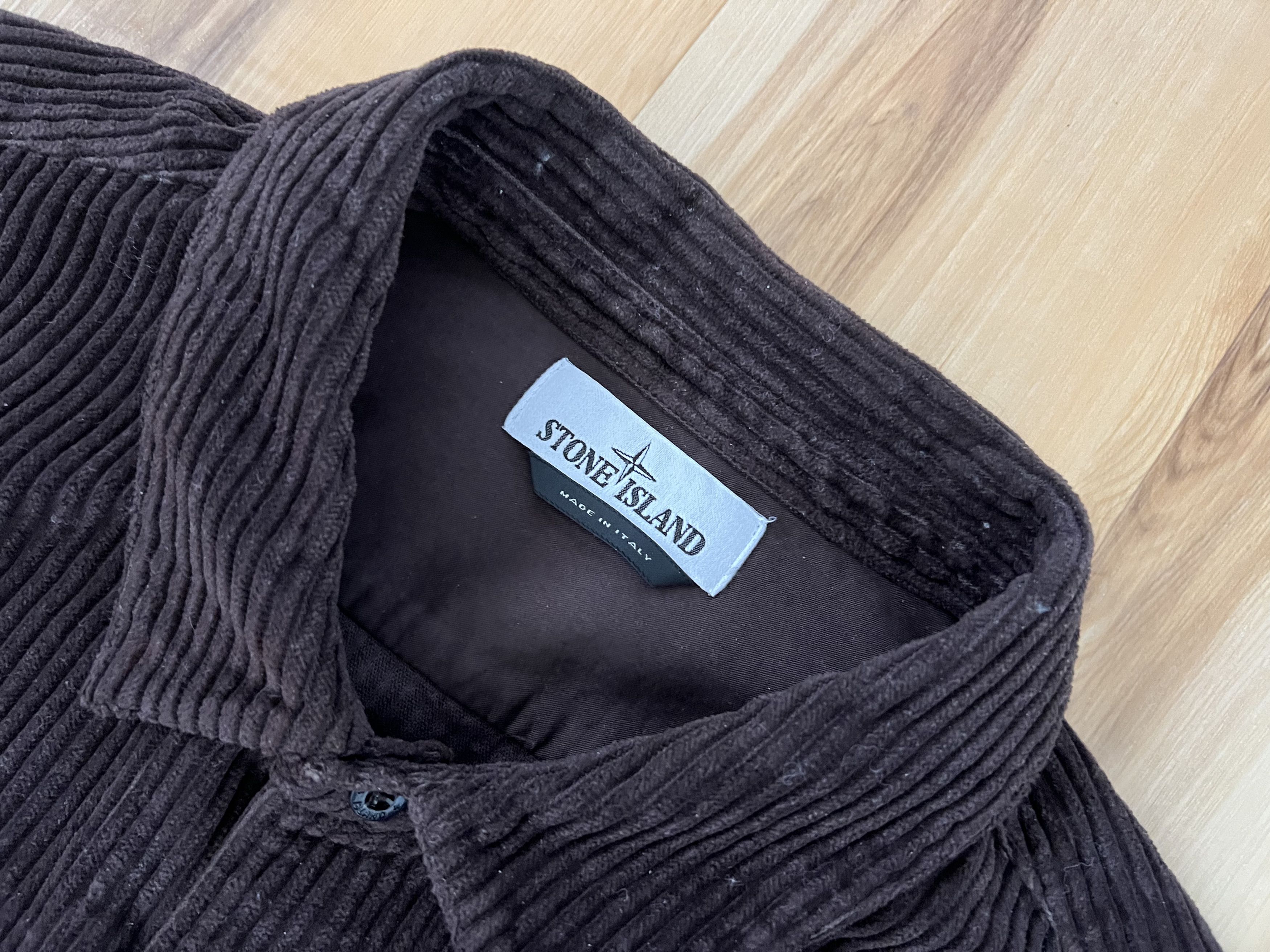 Stone Island Stone Island Brown Cotton Corduroy Overshirt Jacket Size US XXL / EU 58 / 5 - 5 Thumbnail
