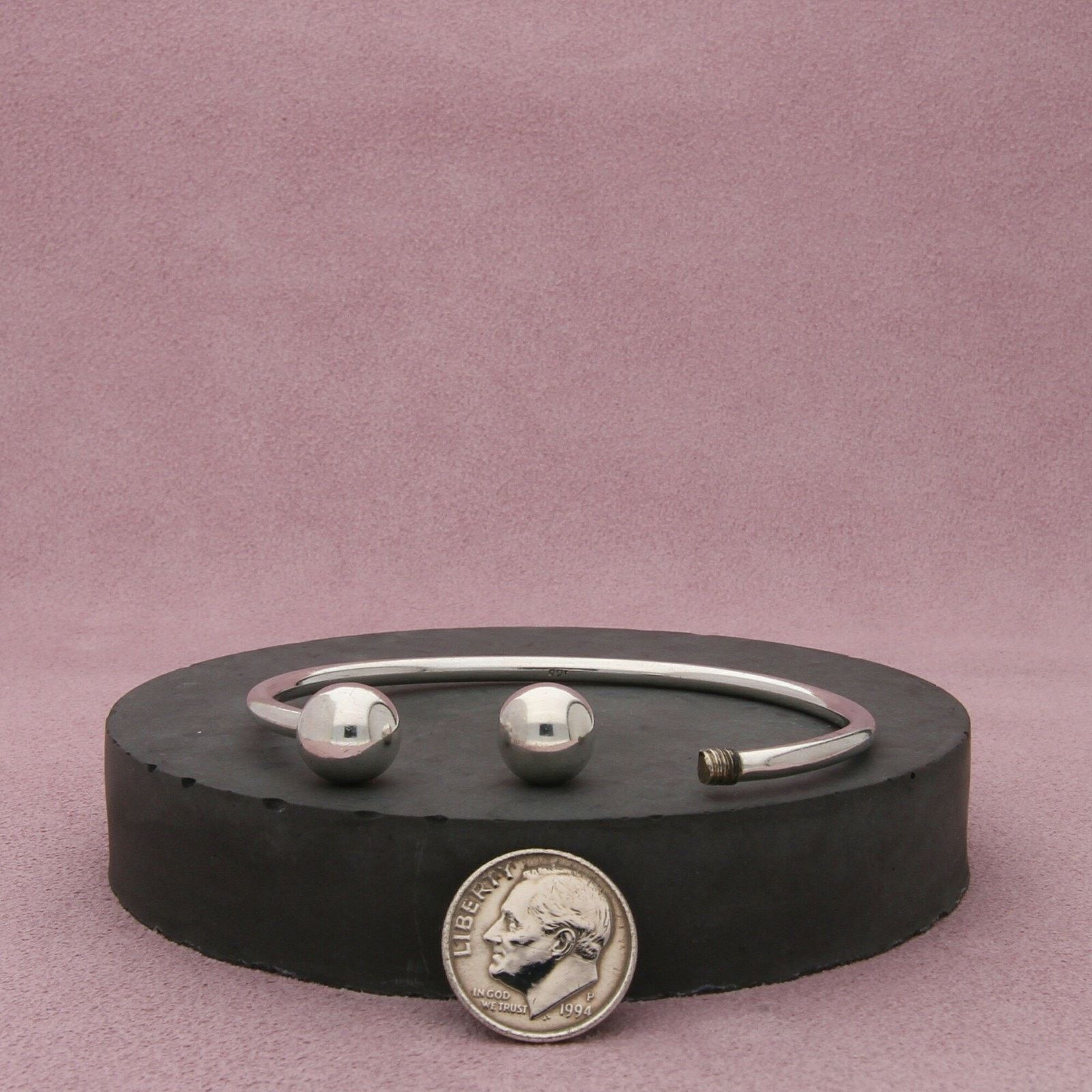 Sterling Silver sterling silver charm holder cuff bracelet size 6.75in Size ONE SIZE - 2 Thumbnail
