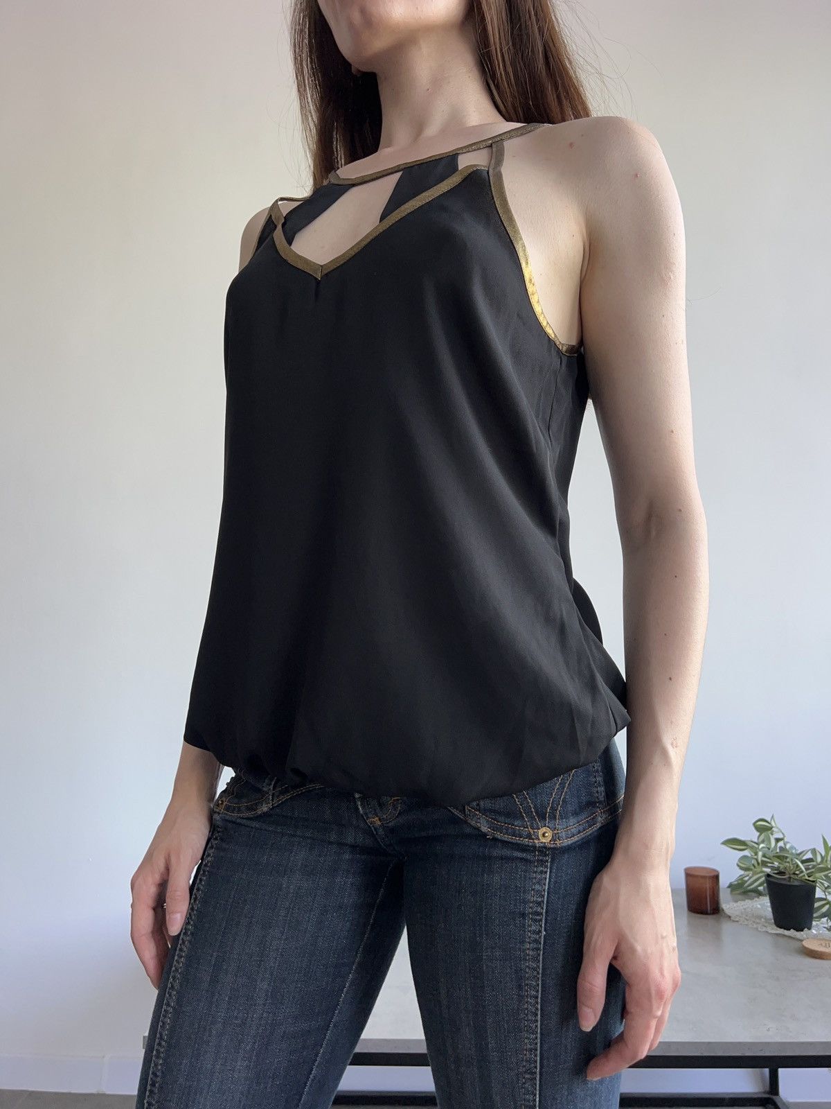 Morgan De Toi × Vintage Morgan de toi amazing black top , blouse, Y2K Size S / US 4 / IT 40 - 2 Thumbnail