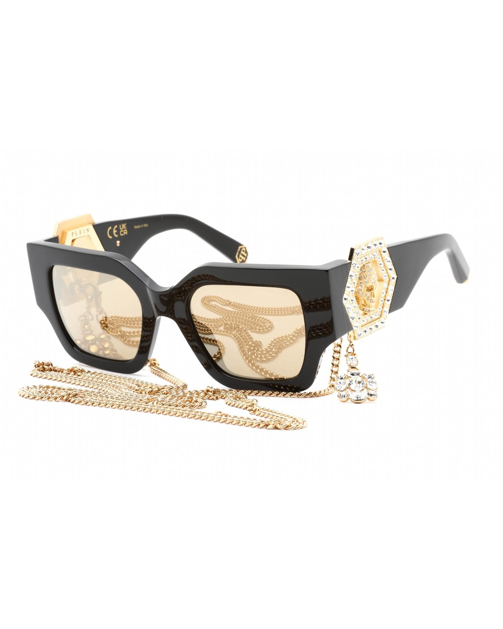 image of Philipp Plein Spp103S Sunglasses Black / Brown, Women's