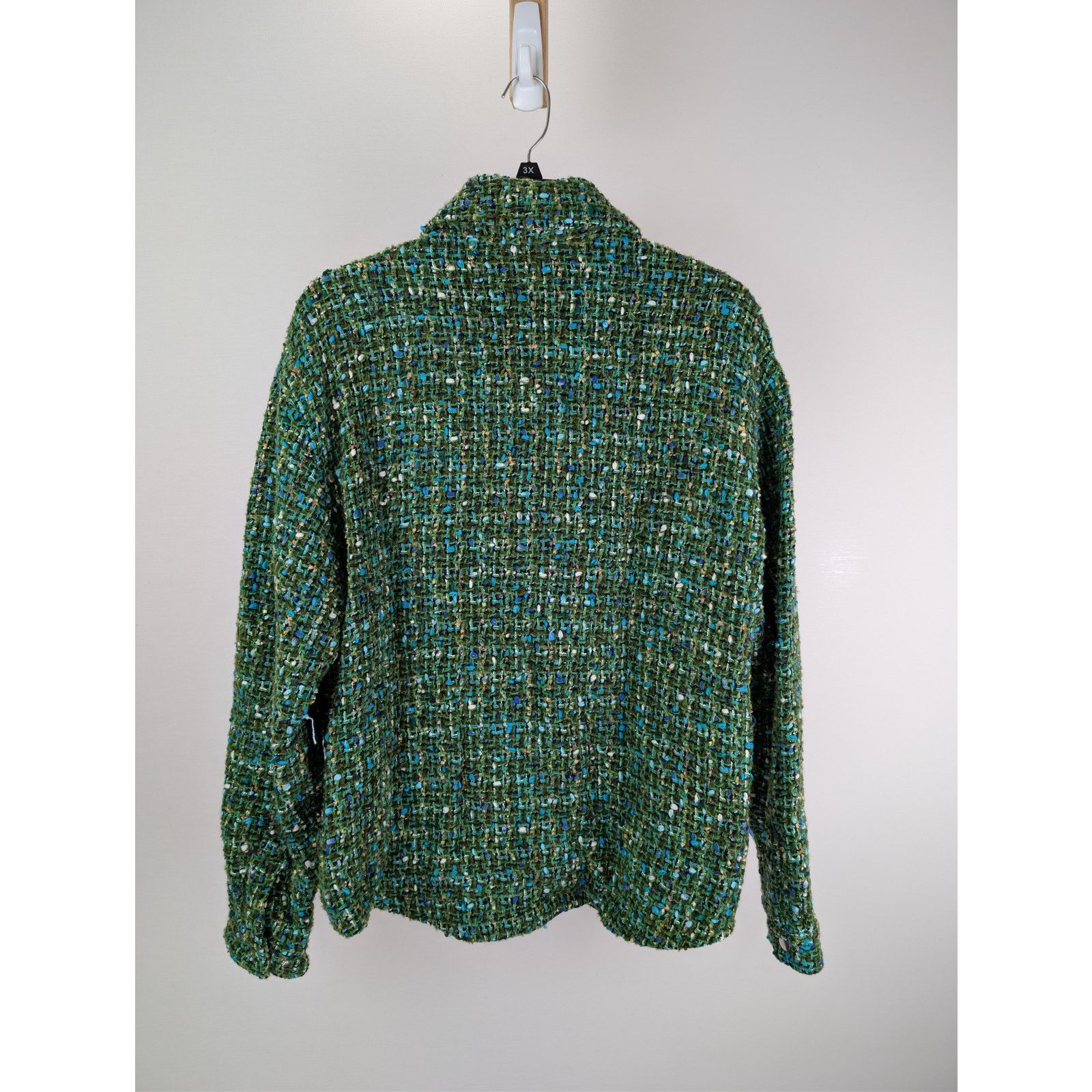 Amiri o1rshd1 Boucle Overshirt Button up Shirt in Rain Forest Size US M / EU 48-50 / 2 - 11 Thumbnail