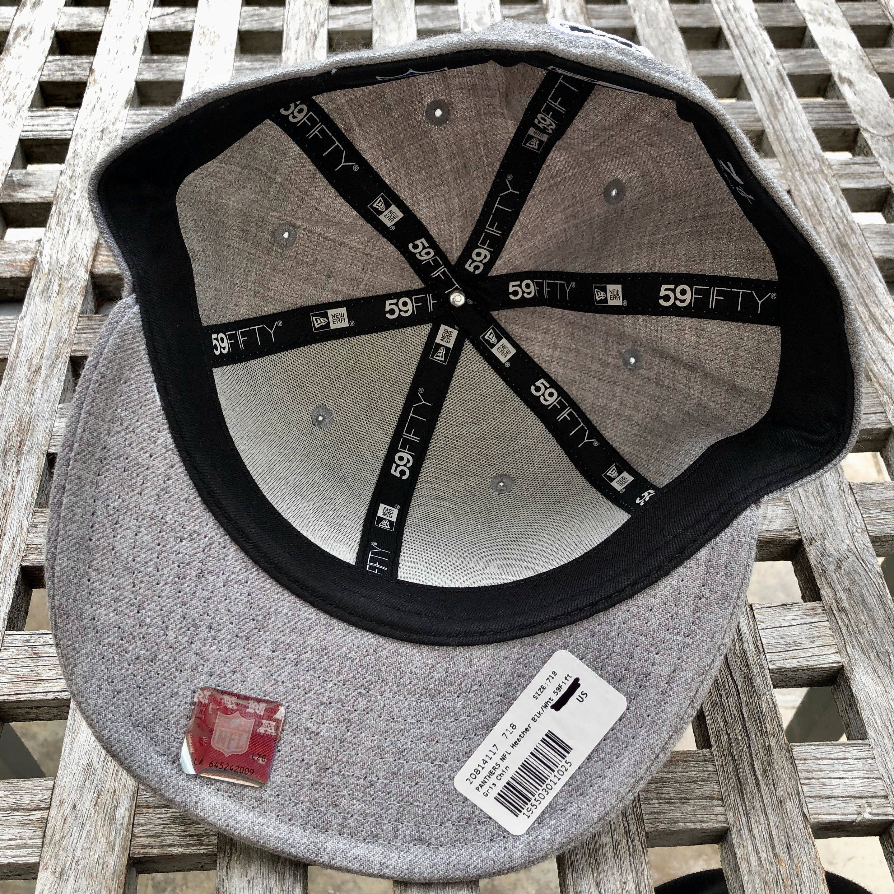 New Era Carolina Panthers Logo NFL 59FIFTY Heather Gray Hat 7 1/8 Size ONE SIZE - 4 Thumbnail