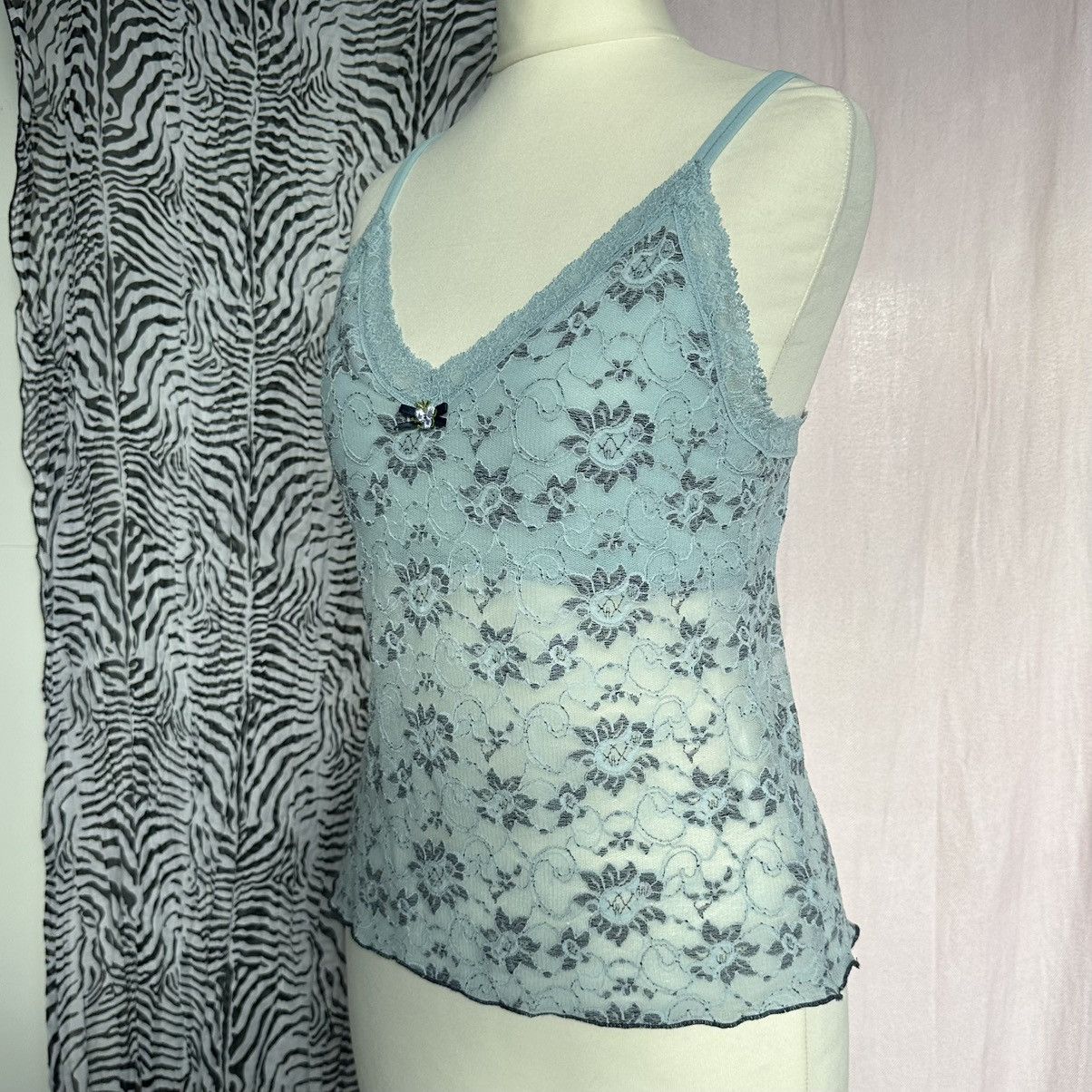Victoria's Secret Vintage Victoria’s Secret light blue mint lace mesh cami S Size S / US 4 / IT 40 - 3 Thumbnail