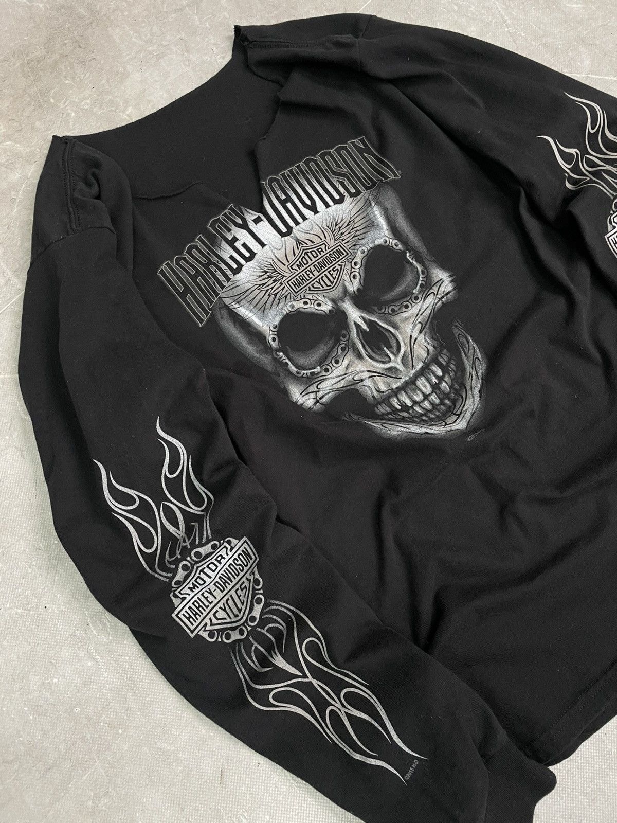 Harley Davidson Harley Davidson Skull Longsleeve Grunge Punk Style Size US M / EU 48-50 / 2 - 4 Thumbnail