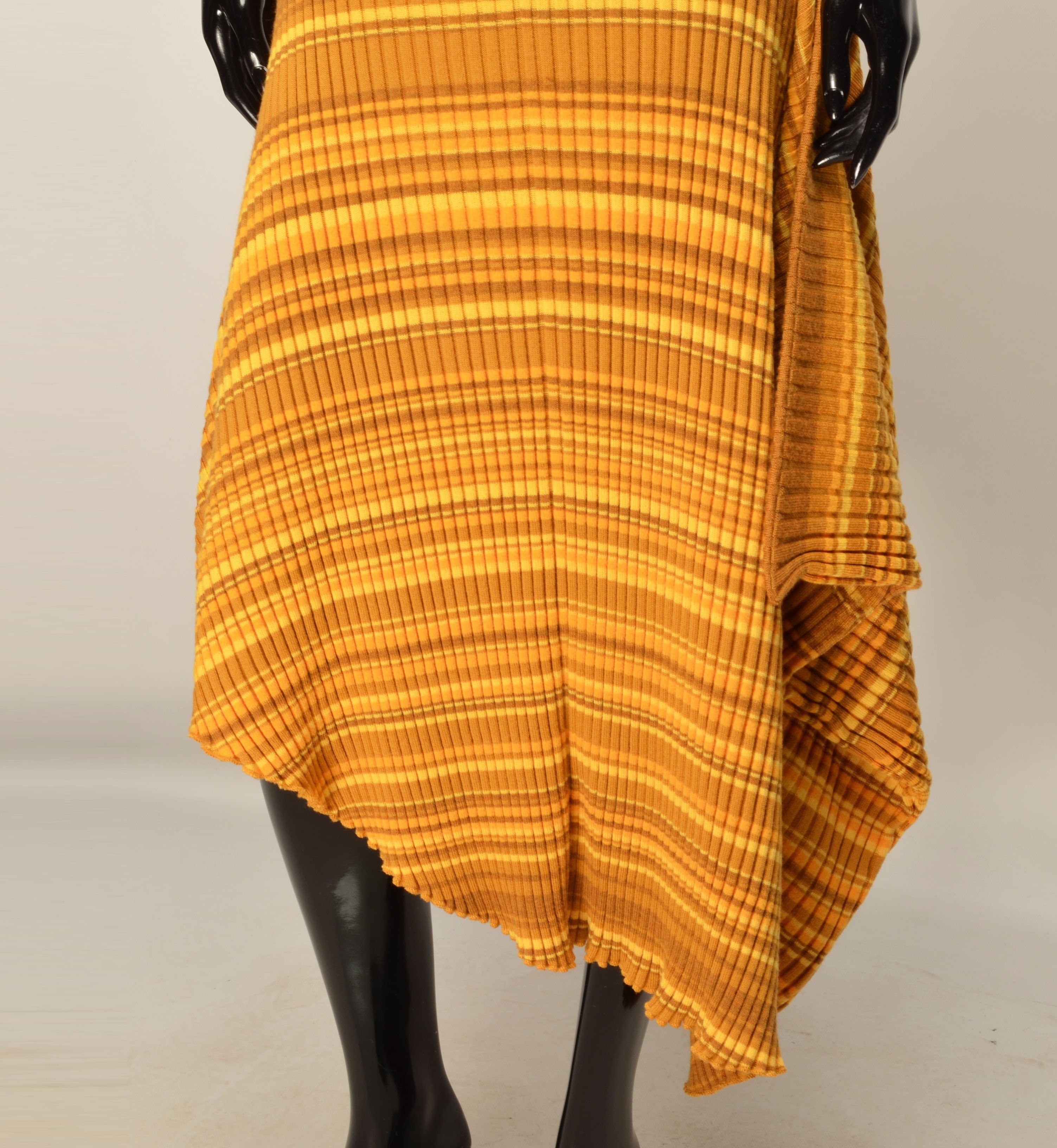 JW Anderson JW Anderson Wool Pleated Striped Asymmetric Draped Skirt Size 26" / US 2 / IT 38 - 3 Thumbnail