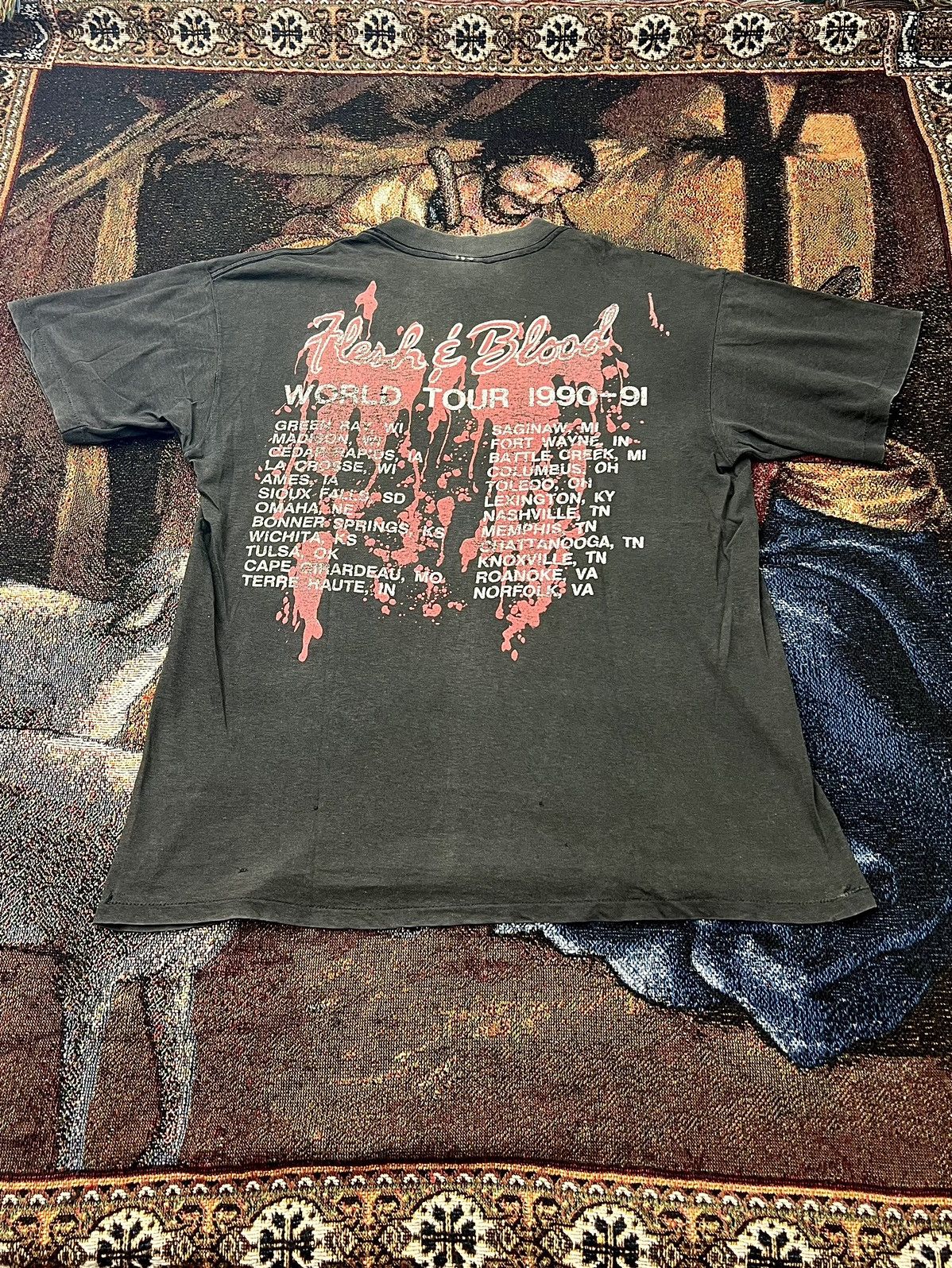 Vintage Poison Flesh & Blood 90-91 Tour Tee Size US L / EU 52-54 / 3 - 5 Thumbnail
