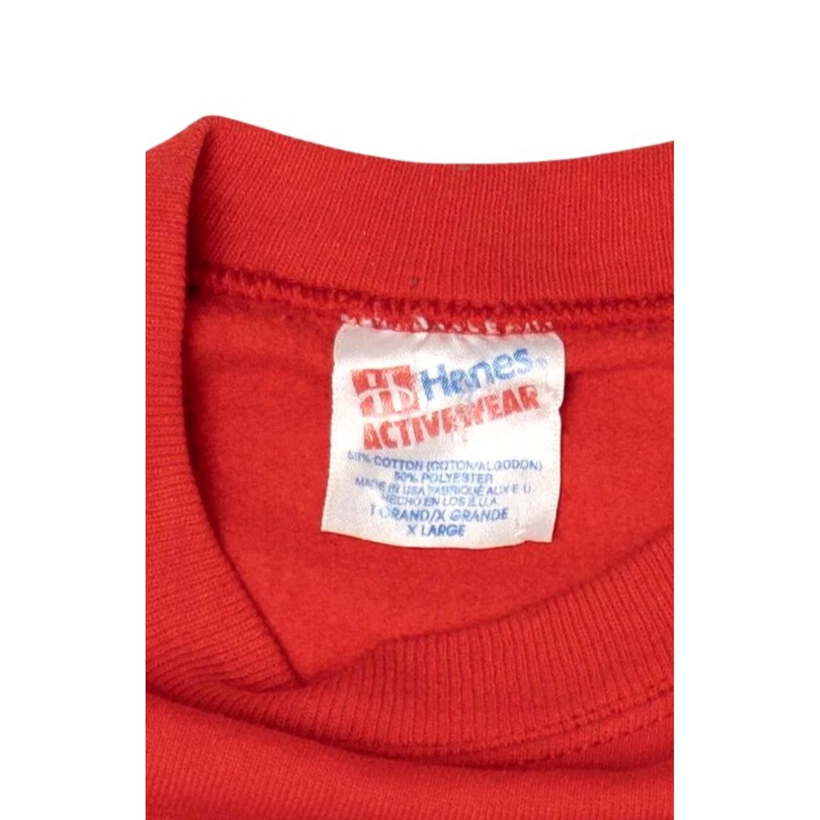 Hanes VINTAGE Hanes Red Raglan Sweatshirt Shirt 1990s Adult X-Large US Made Mens Size US XL / EU 56 / 4 - 3 Thumbnail