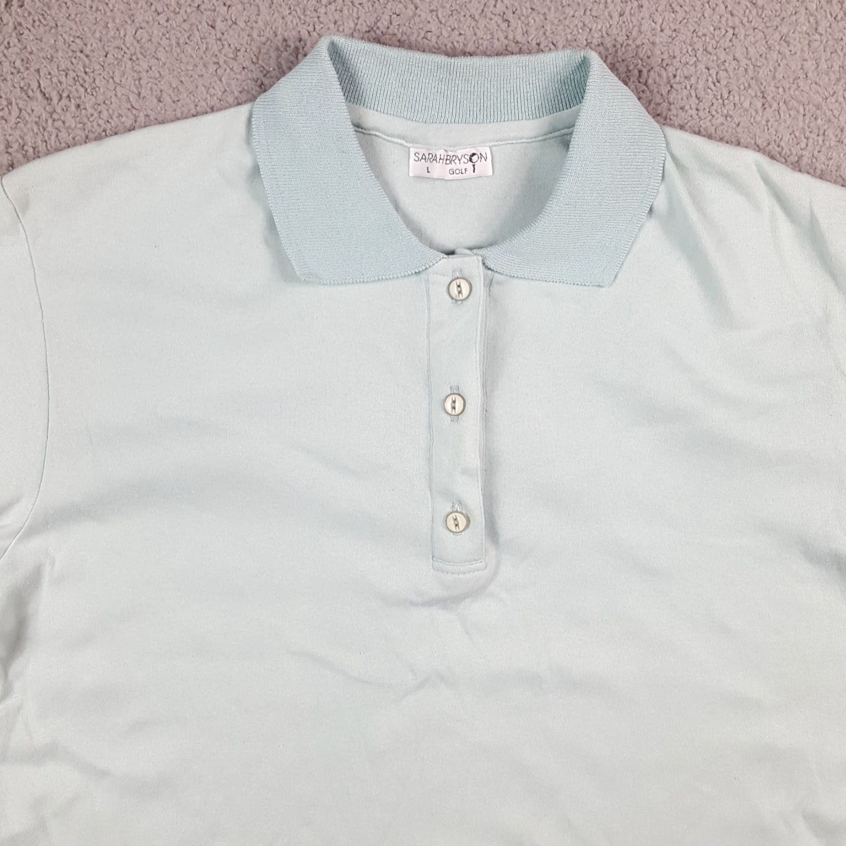 Vintage Vintage Sarah Bryson Women's Polo Shirt L Short Sleeve Blue Retro Golf Tennis Preppy 90s Size L / US 10 / IT 46 - 4 Thumbnail