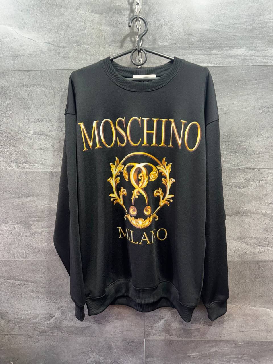 Moschino Moschino Couture Black Logo Print Cotton Sweatshirt Size XL Size US XL / EU 56 / 4 - 1 Thumbnail