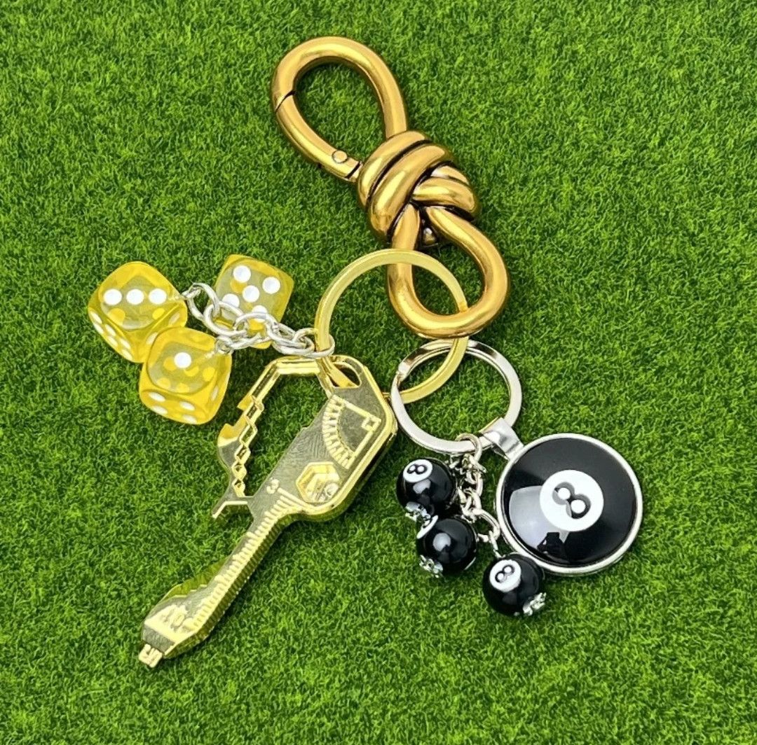 Designer Gold Metal Keychain Carabiner Set Size 36 - 4 Thumbnail