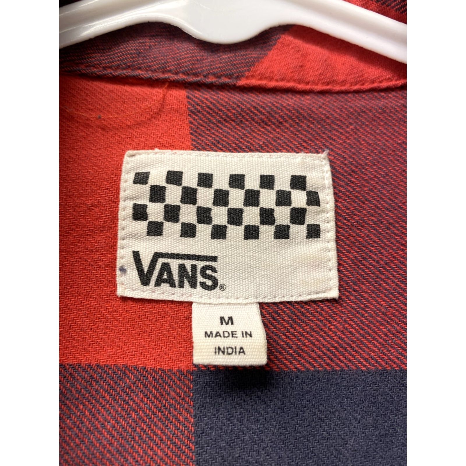 Vans Vans Casual Button-Up Shirt Women's M Red Plaid Long Sleeve Knit Size M / US 6-8 / IT 42-44 - 6 Thumbnail