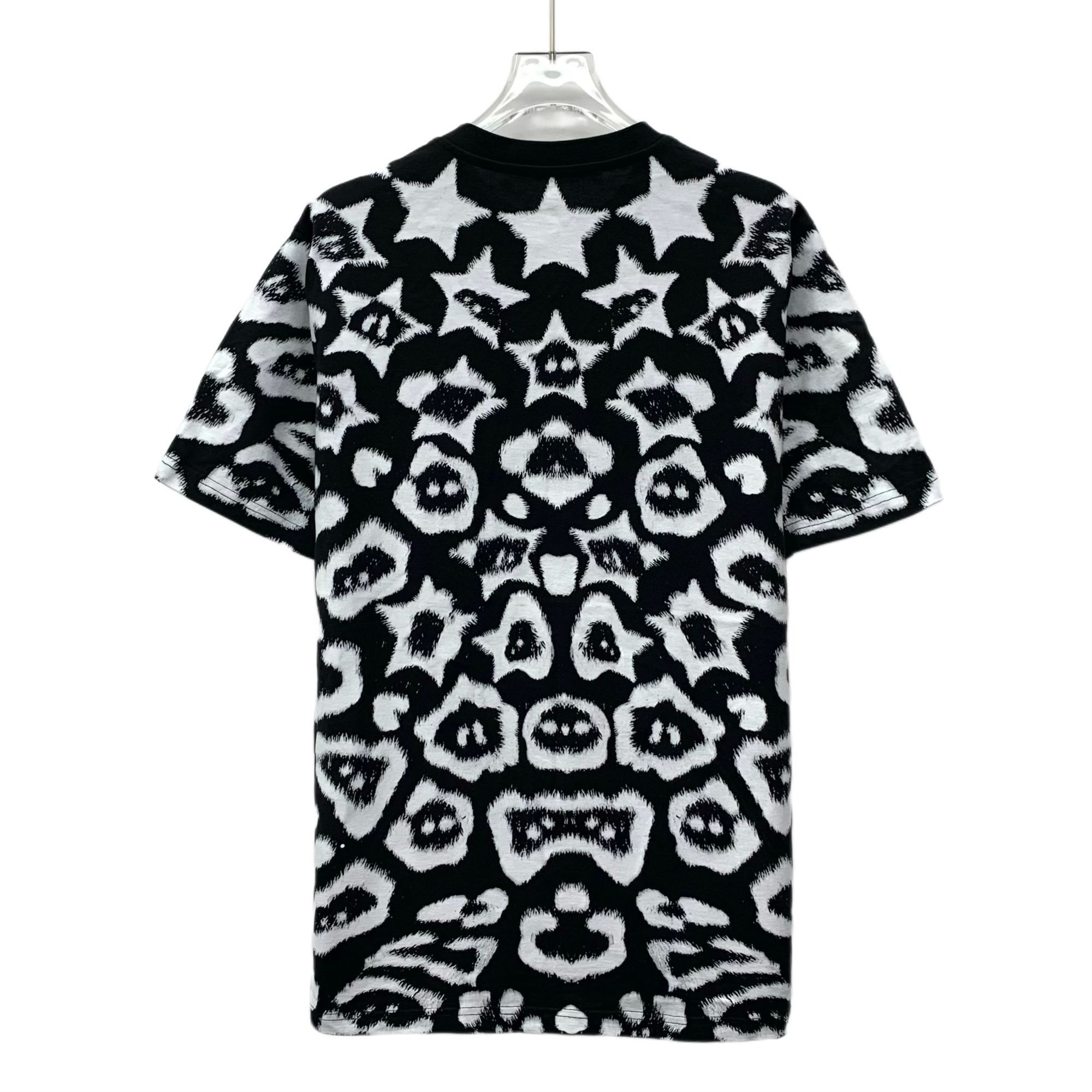 Givenchy Black & White Star Graffiti Print Cotton Round-Neck