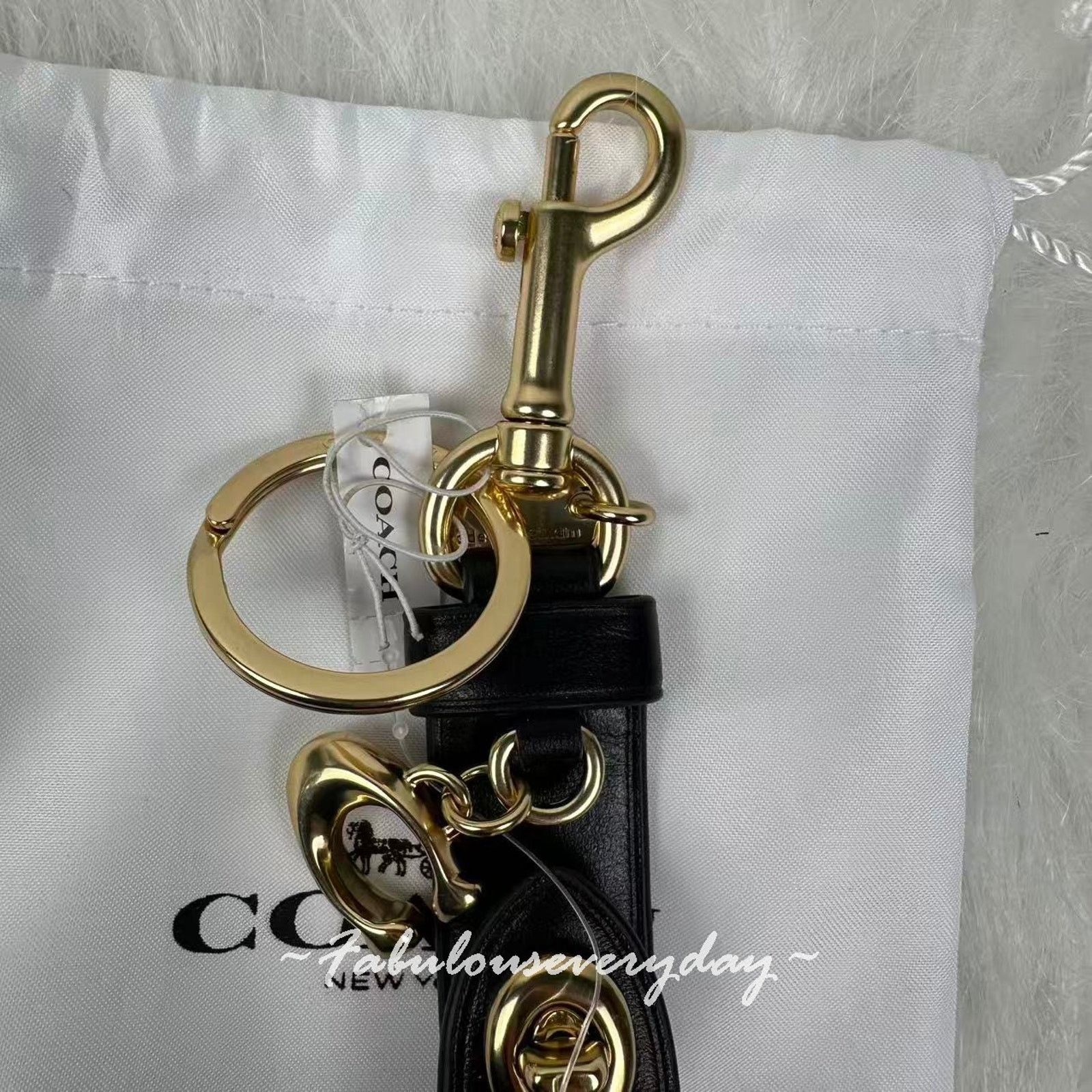 Coach Coach Trigger Snap Bag Charm In Leather/Gold/Black CR727 NWT Size ONE SIZE - 6 Thumbnail