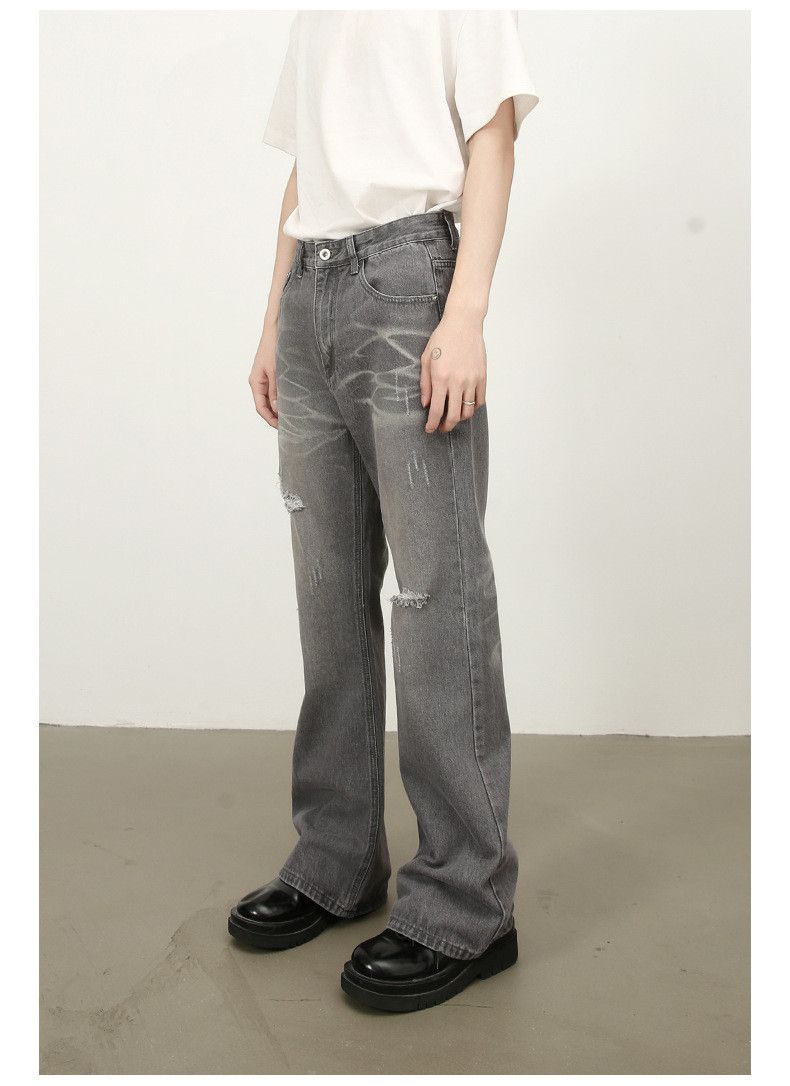 Japanese Brand American washed loose straight casual flared ripped jeans Size US 32 / EU 48 - 4 Thumbnail