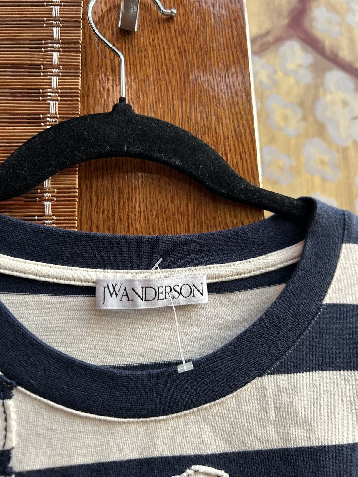 JW Anderson JW Anderson Navy/Off-White Oversize Anchor Striped Tee Size US L / EU 52-54 / 3 - 4 Thumbnail