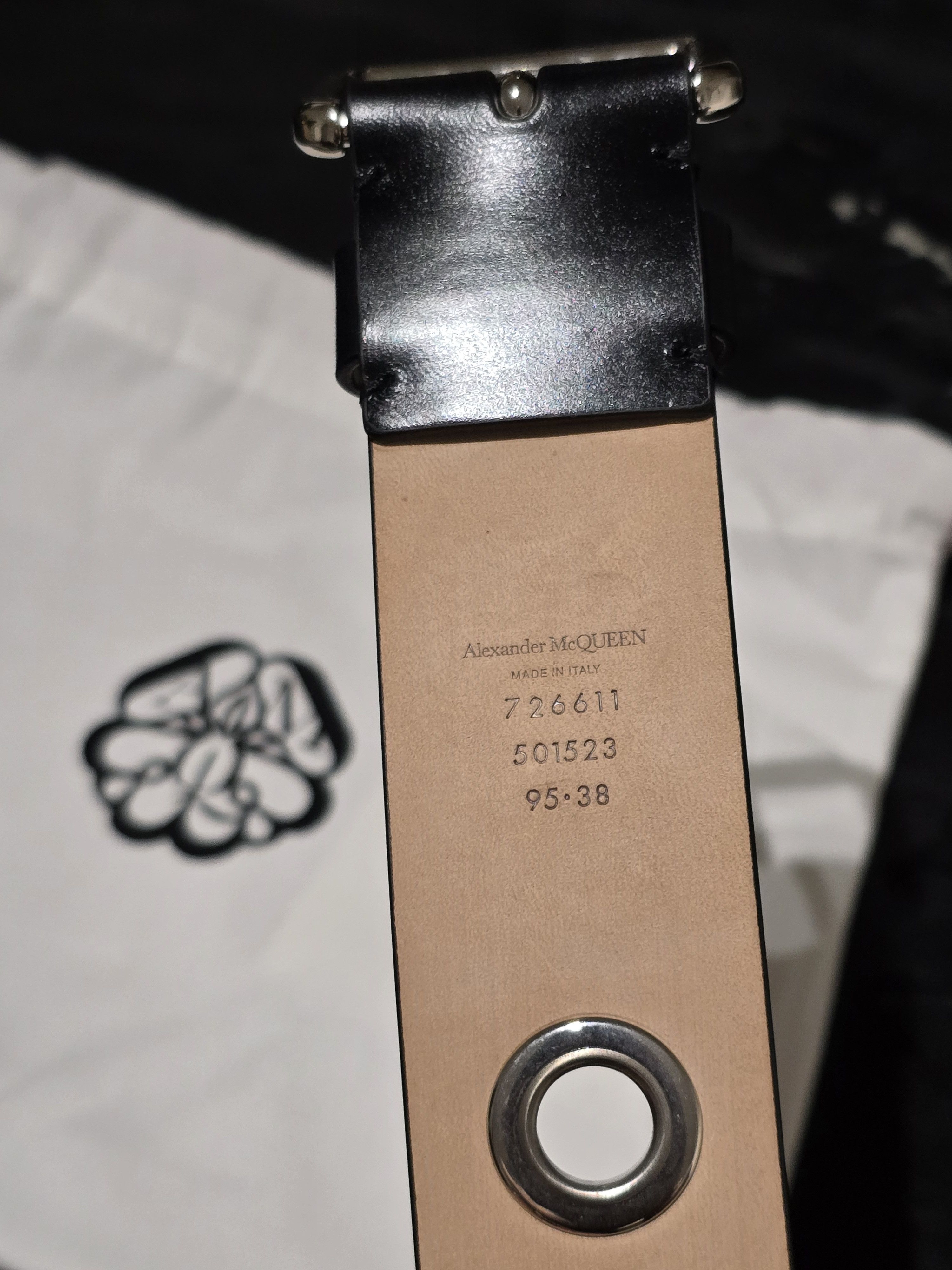 Alexander McQueen Eyelet design belt Size 38 - 6 Thumbnail