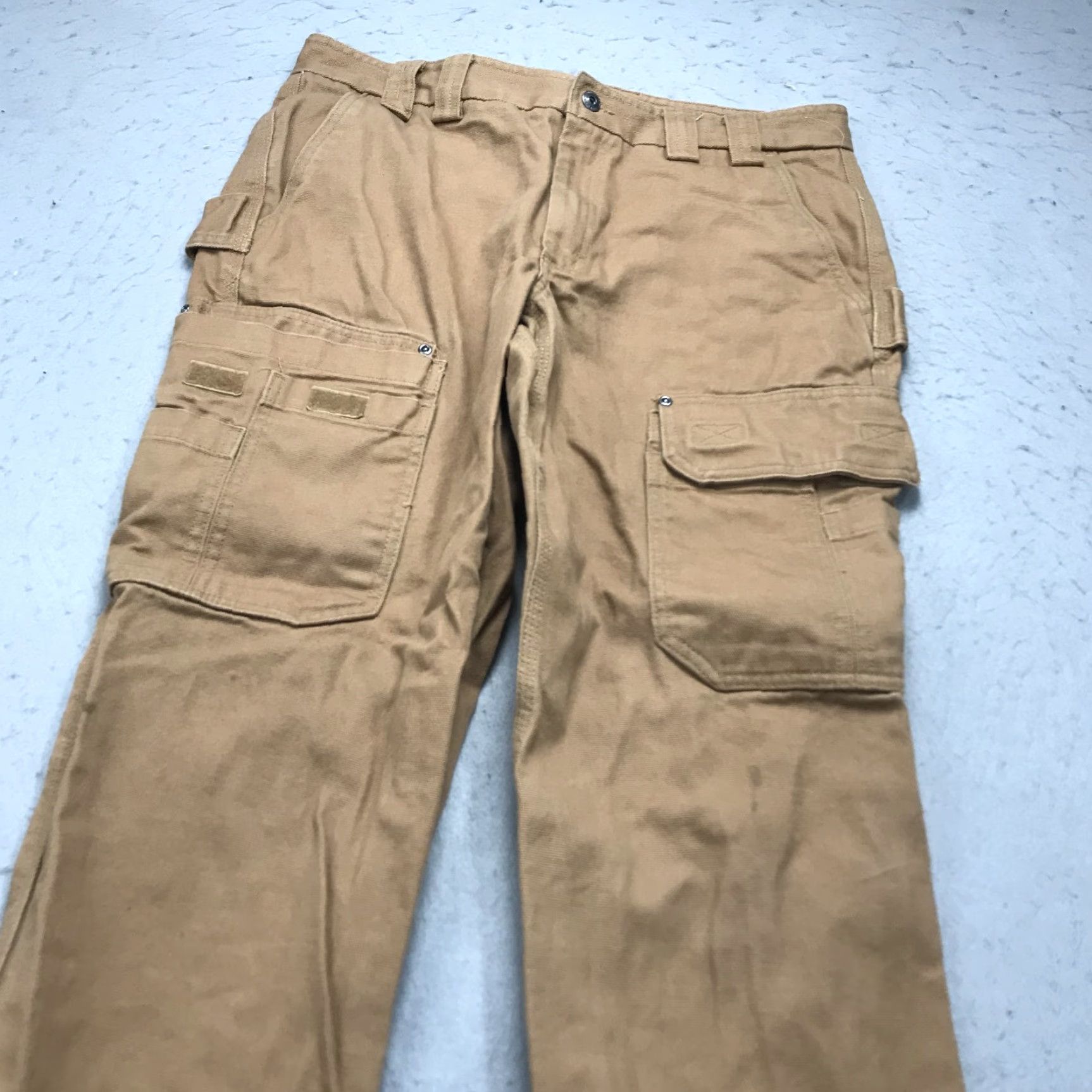 Logo 7 Duluth Trading Pants Mens 36x31 Brown Relaxed Fit Cargo Work Pockets Heavy Logo Size US 36 / EU 52 - 3 Thumbnail