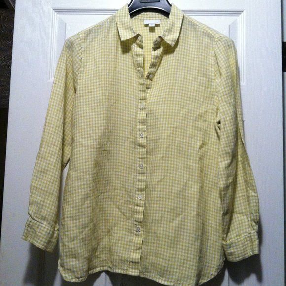 J. Jill J.JILL WOMEN'S PRE-OWNED 100%LINEN CASUAL SHIRT SIZE: M Size M / US 6-8 / IT 42-44 - 3 Thumbnail