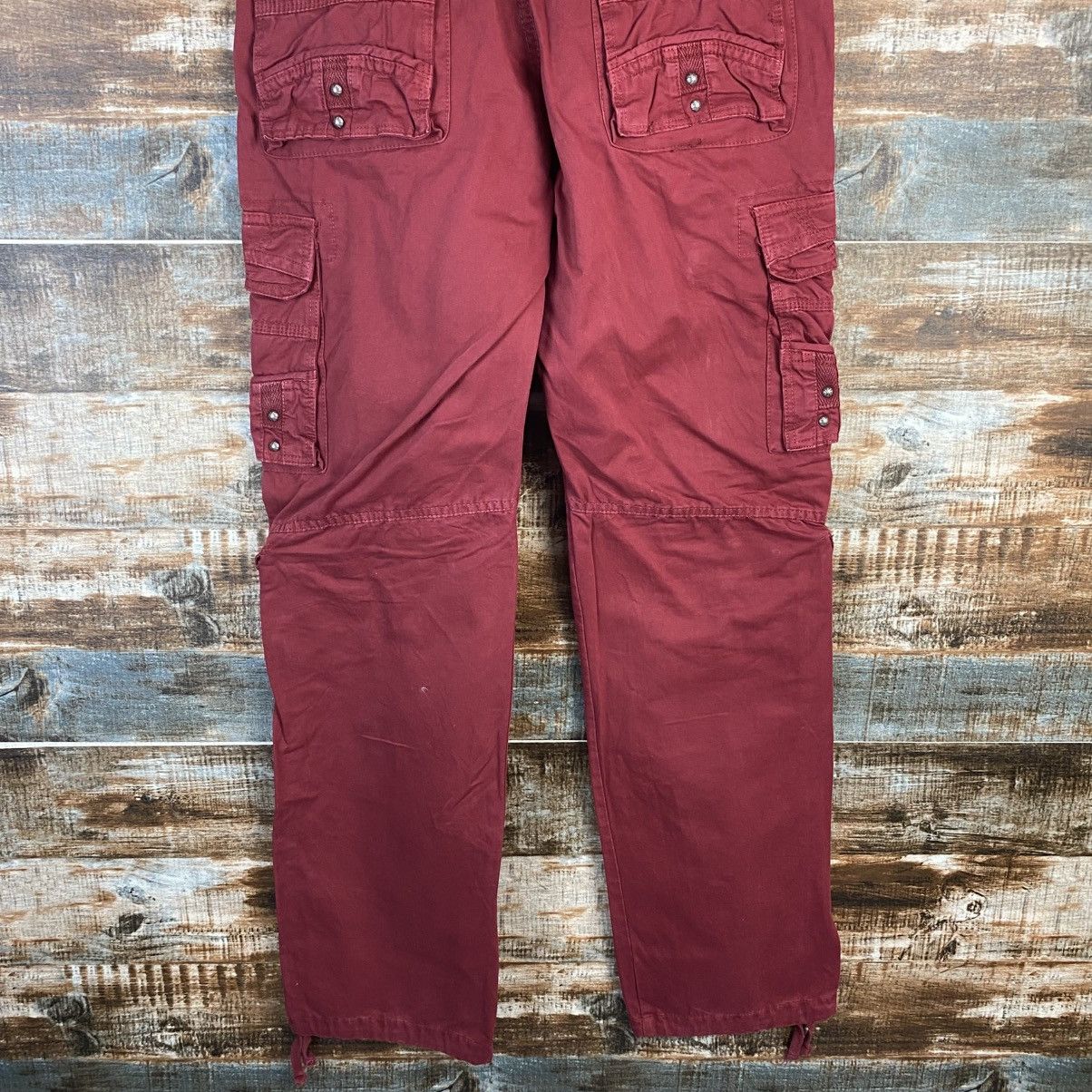 DL Japanese Brand Red Cargo Multipocket Pants #C1007