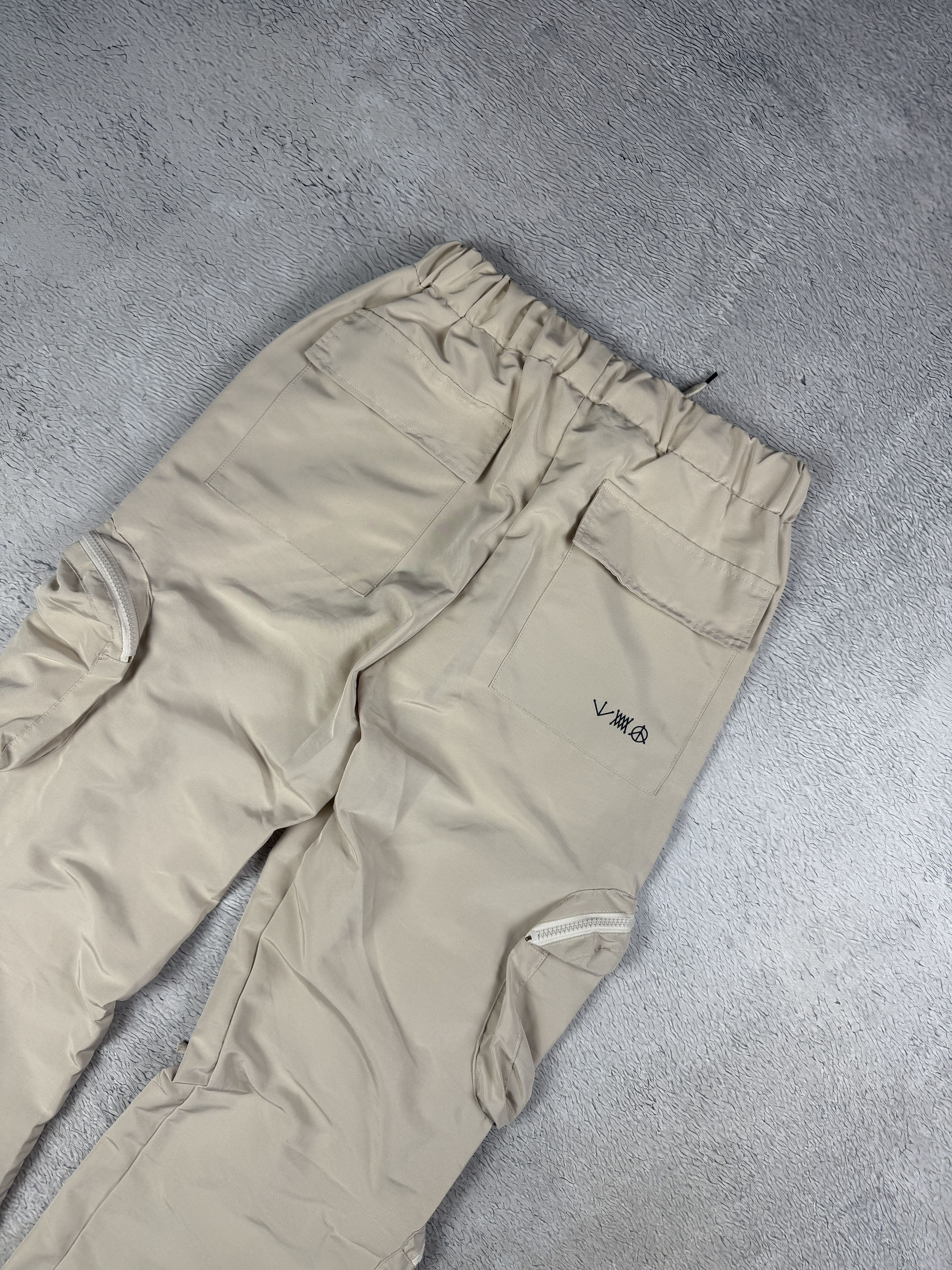 Japanese Brand CRAZY Cargo Pants Drill Multipockets Baggy SK8 Straight Size US 30 / EU 46 - 6 Thumbnail