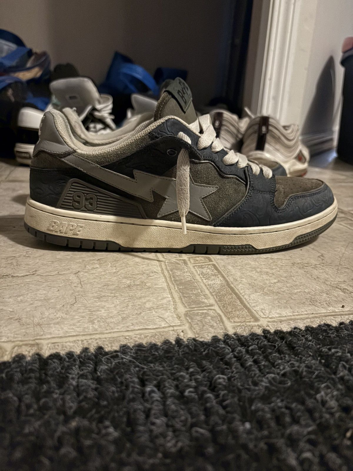 Bape Bape SK8 Sta, (army green / dark blue) Size US 11 / EU 44 - 4 Thumbnail
