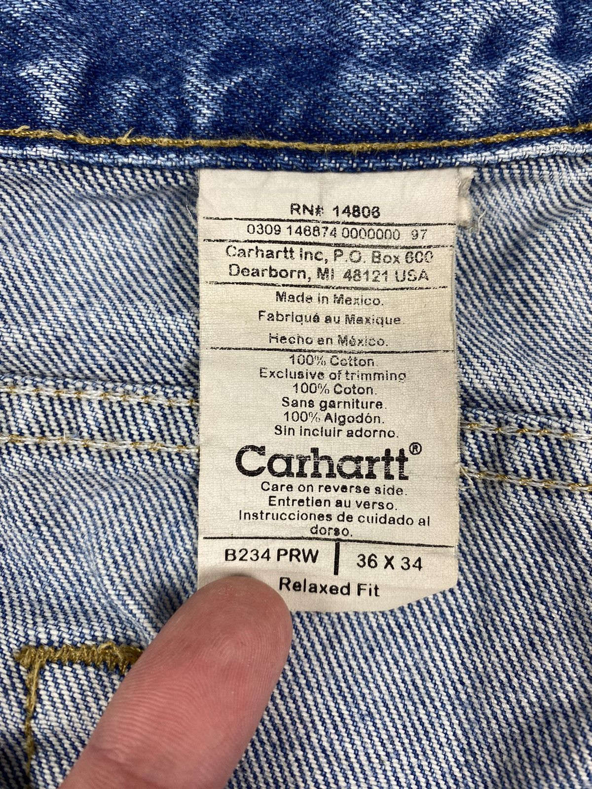 Carhartt 2000’s Distressed Carhartt B234PRW Relaxed Carpenter Denim Size US 36 / EU 52 - 8 Thumbnail