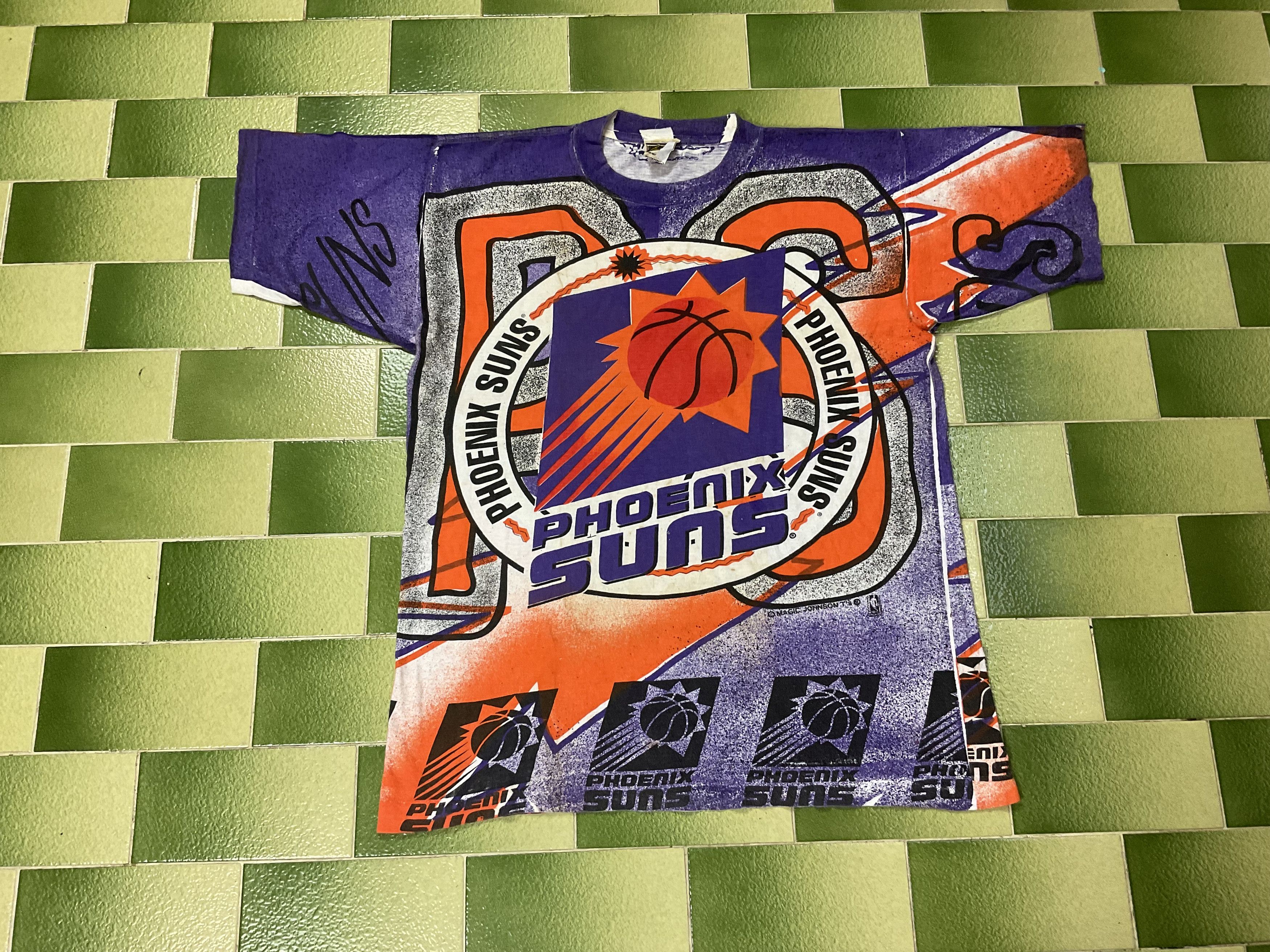 NBA Vintage 90s Phoenix Suns All Over Print T-Shirt Double Sided Size US L / EU 52-54 / 3 - 1 Thumbnail