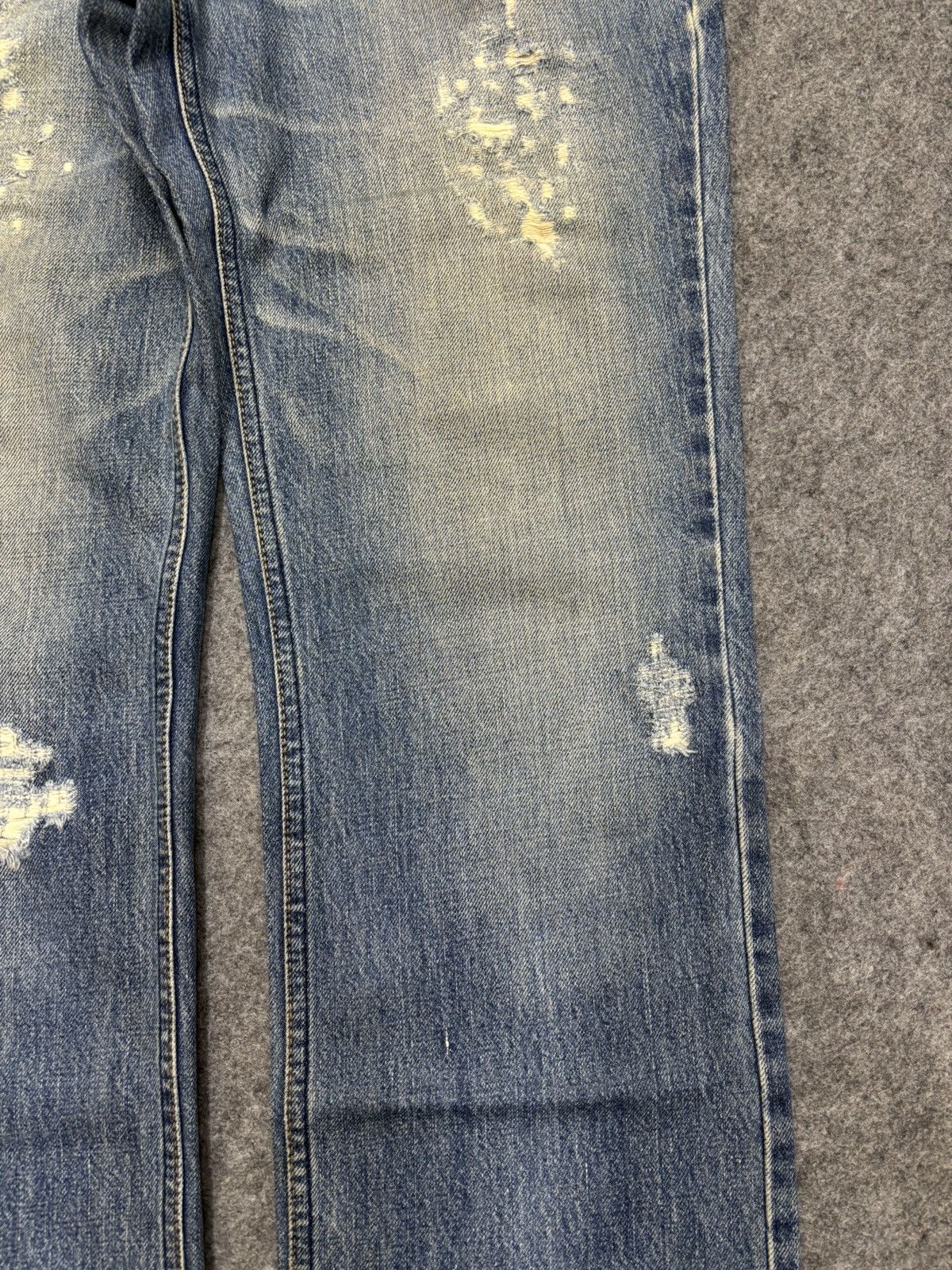 Japanese Brand 💥Vintage LOUNGE LIZARD Japan Crash Distressed Denim F679 Size US 33 - 5 Thumbnail