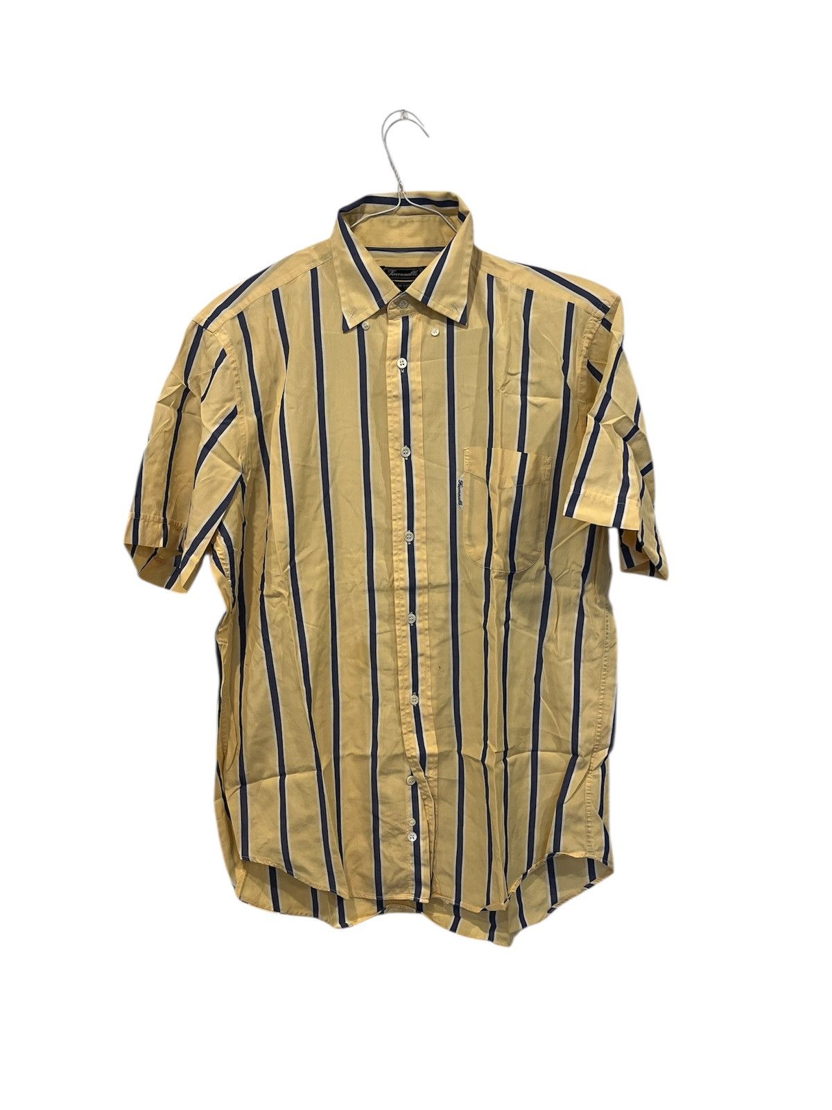 Faconnable Faconnable Men’s Blue Yellow Striped Short Sleeve Button Size US M / EU 48-50 / 2 - 1 Thumbnail