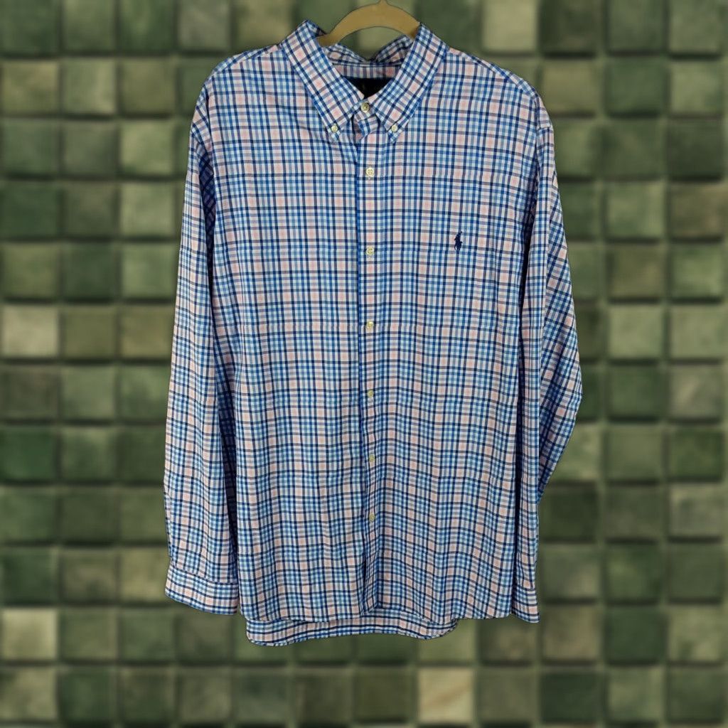 Ralph Lauren Ralph Lauren shirt Mens XXL pink and blue plaid long sleeve button down spr Size US XXL / EU 58 / 5 - 1 Thumbnail