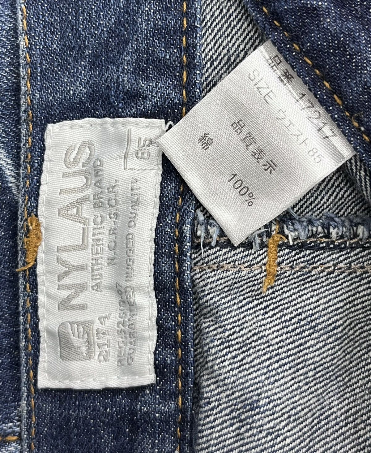 Fragment Design NYLAUS Punk Double Waist Brilliant Blue Silver Splash Denim Size US 31 - 19 Thumbnail