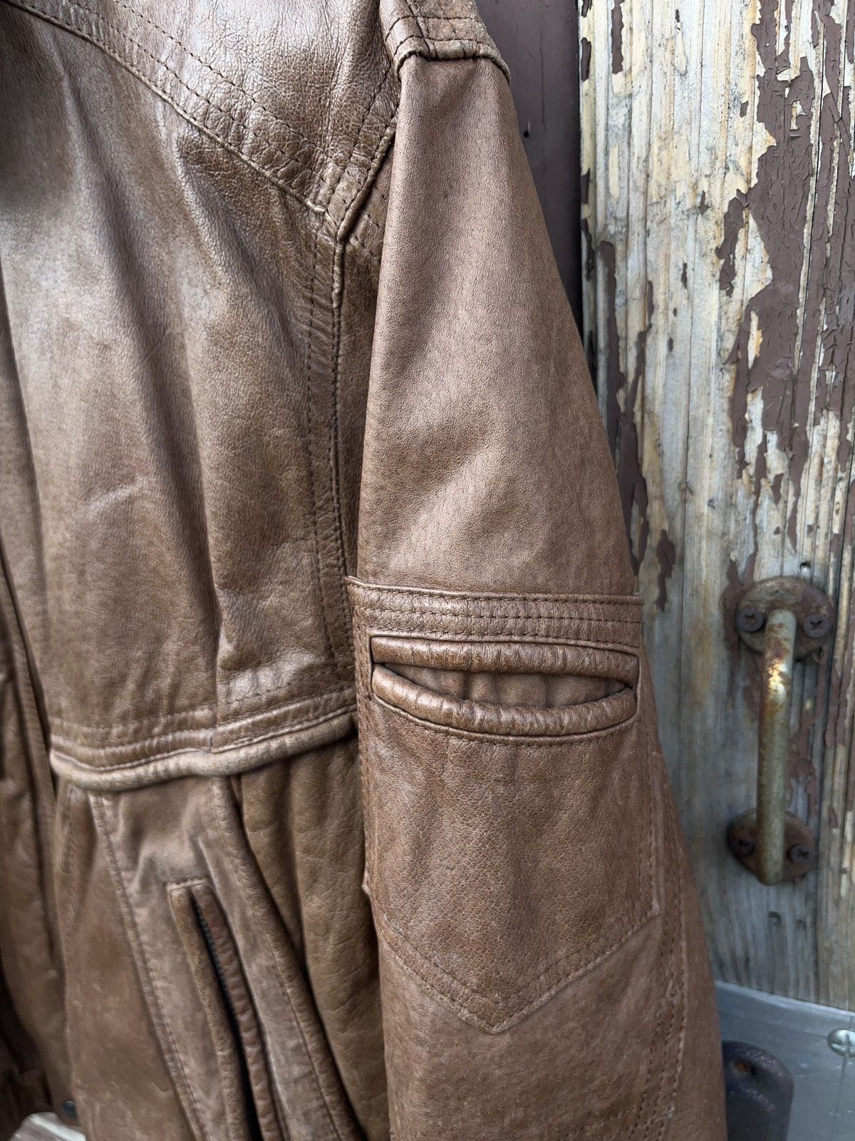 Other Vintage Archival Brown Leather Jacket Avant Garde Size US M / EU 48-50 / 2 - 5 Thumbnail