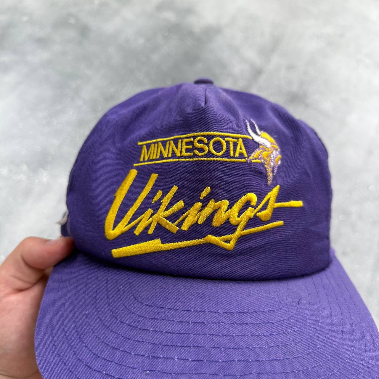 NHL Vintage 80s Minnesota Vikings NFL Script Logo Euro Cap Size ONE SIZE - 3 Thumbnail