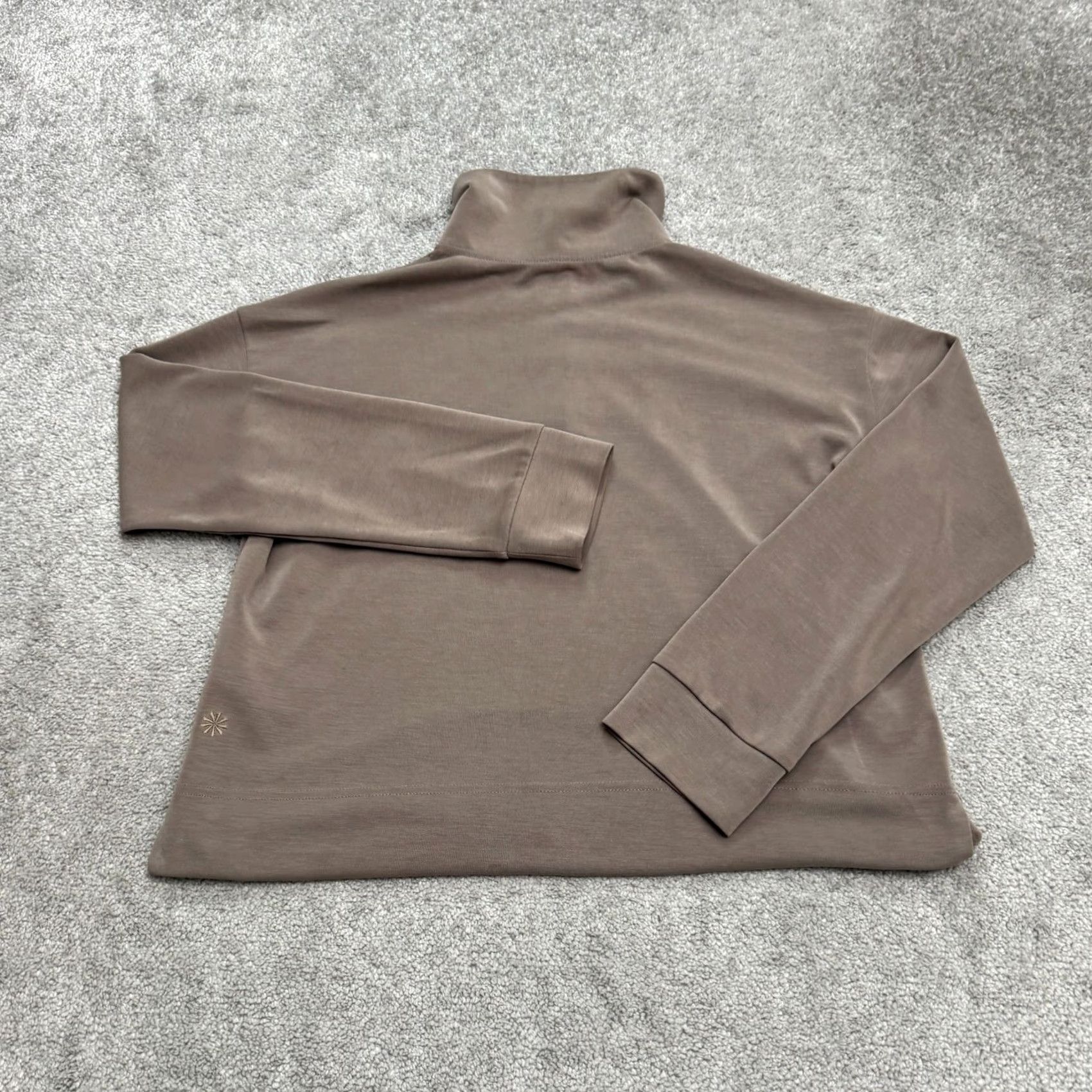 Athleta Athleta Sweatshirt Womens Medium Taupe Brown 1/2 Zip Mock Neck Pullover Athletic Size M / US 6-8 / IT 42-44 - 2 Thumbnail