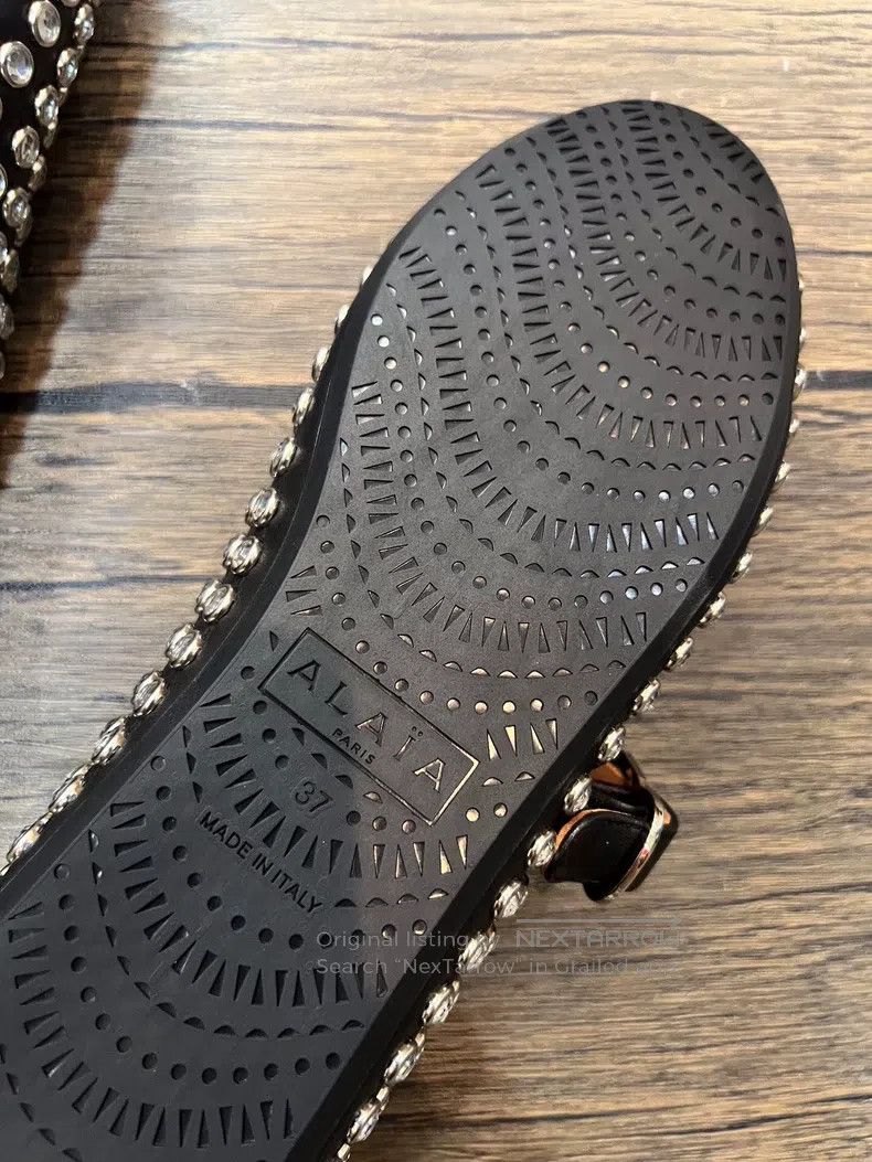 Alaia Alaia Black Crystal Accented Dance Flat Shoes Size US 6.5 / IT 36.5 - 6 Thumbnail