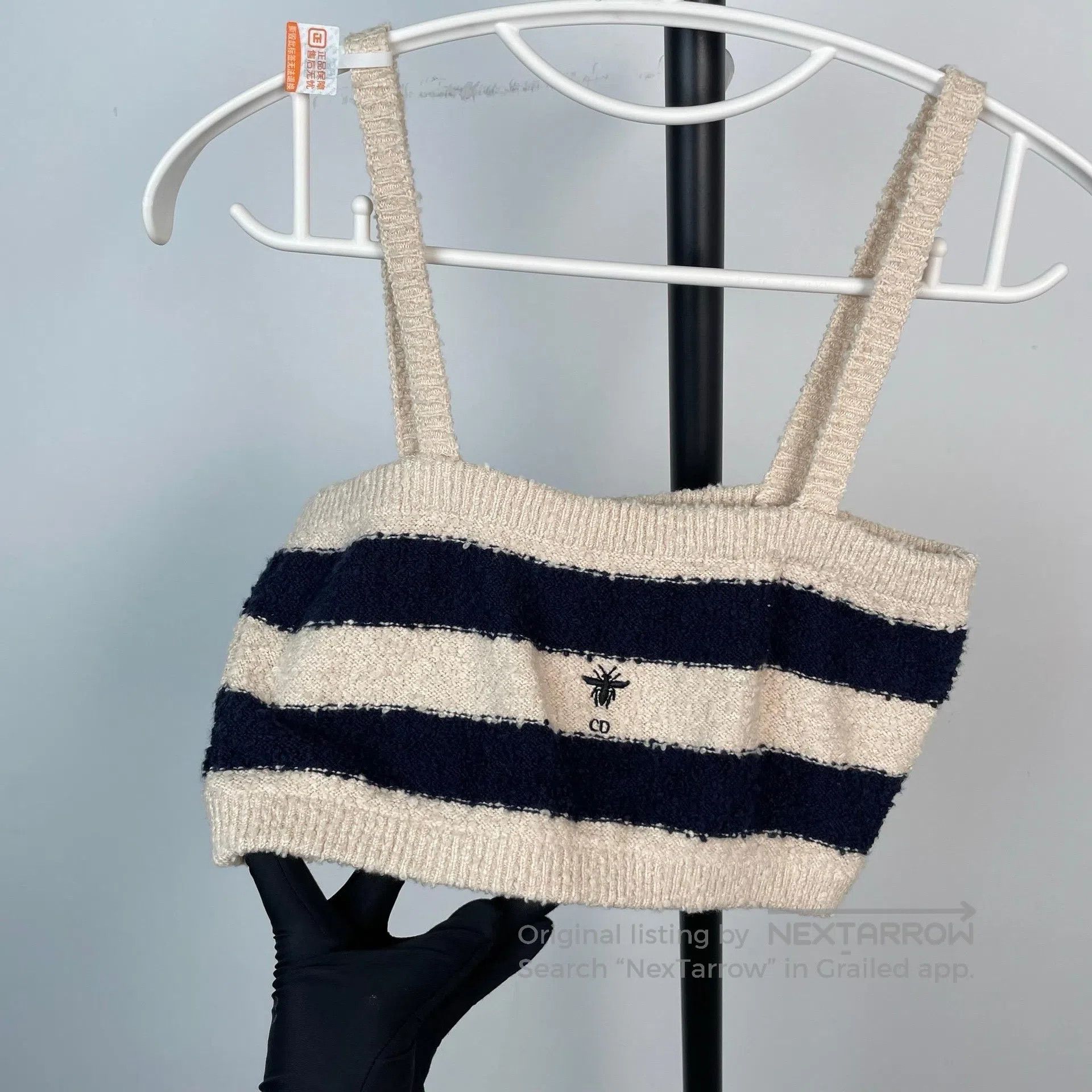 Dior Dior Bee Embroidered Striped Knit Camisole Vest| Size M / US 6-8 / IT 42-44 - 2 Thumbnail