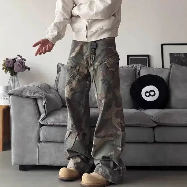 VIBE Camo Cargo Wide Stacked Flare Pants Size US 32 / EU 48 - 4 Thumbnail