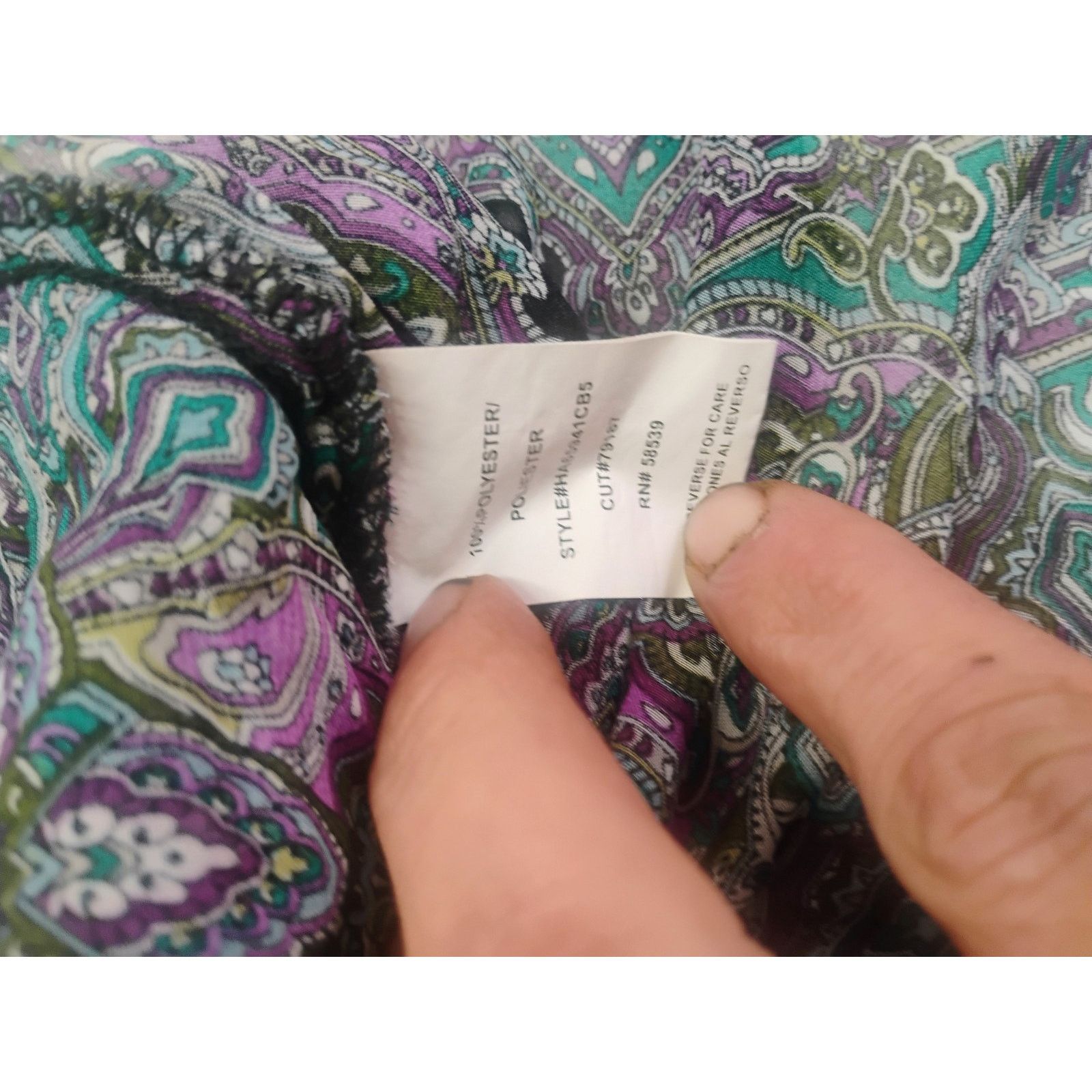 Other Speeckles Womens Small Sheer Paisley Asymmetrical Blouse Pur Size S / US 4 / IT 40 - 3 Thumbnail
