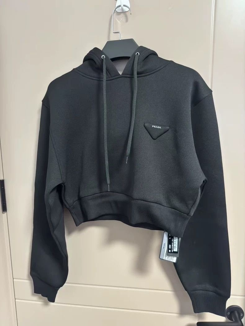 Prada Prada Triangle Logo Cropped Hoodie-yf Size US XS / EU 42 / 0 - 1 Thumbnail