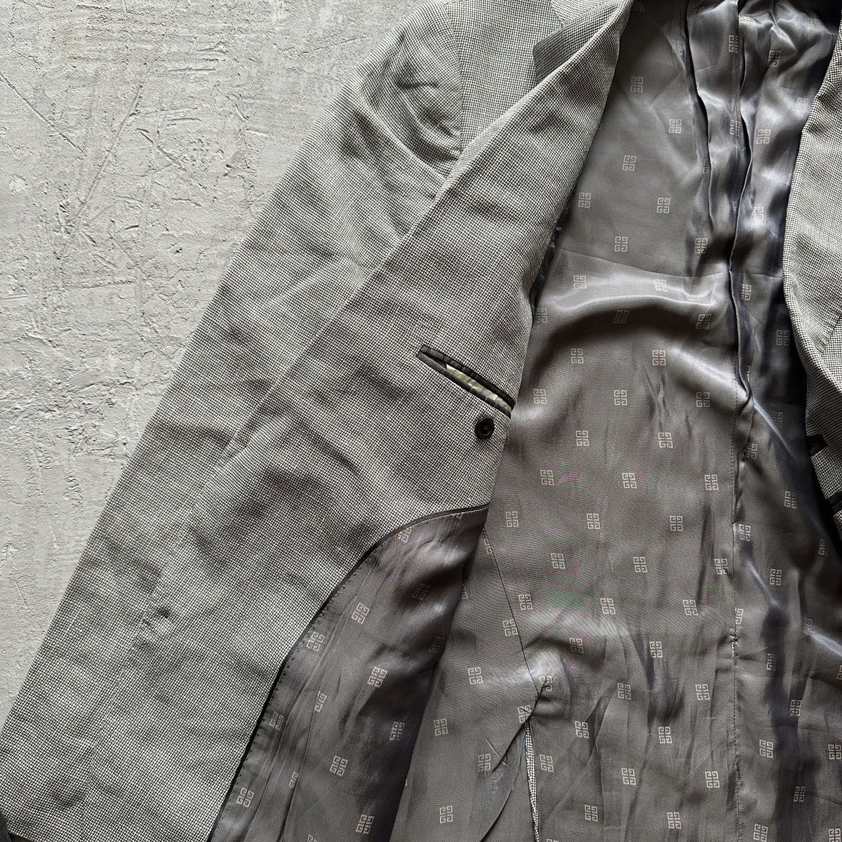 Givenchy Givenchy Grey Houndstooth Blazer Jacket Size US L / EU 52-54 / 3 - 6 Thumbnail