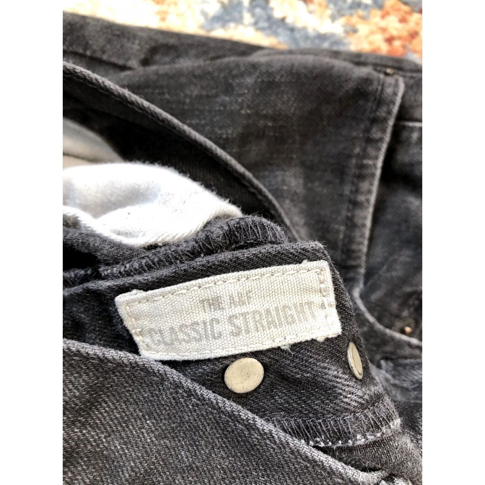 Abercrombie & Fitch VINTAGE Abercrombie & Fitch Jeans Black 31x32 Straight 90s Stretch Denim Mens Regular Mid Rise 5-Pocket Distressed Zipper Button Logo Denim Wash Black Size US 31 - 6 Thumbnail