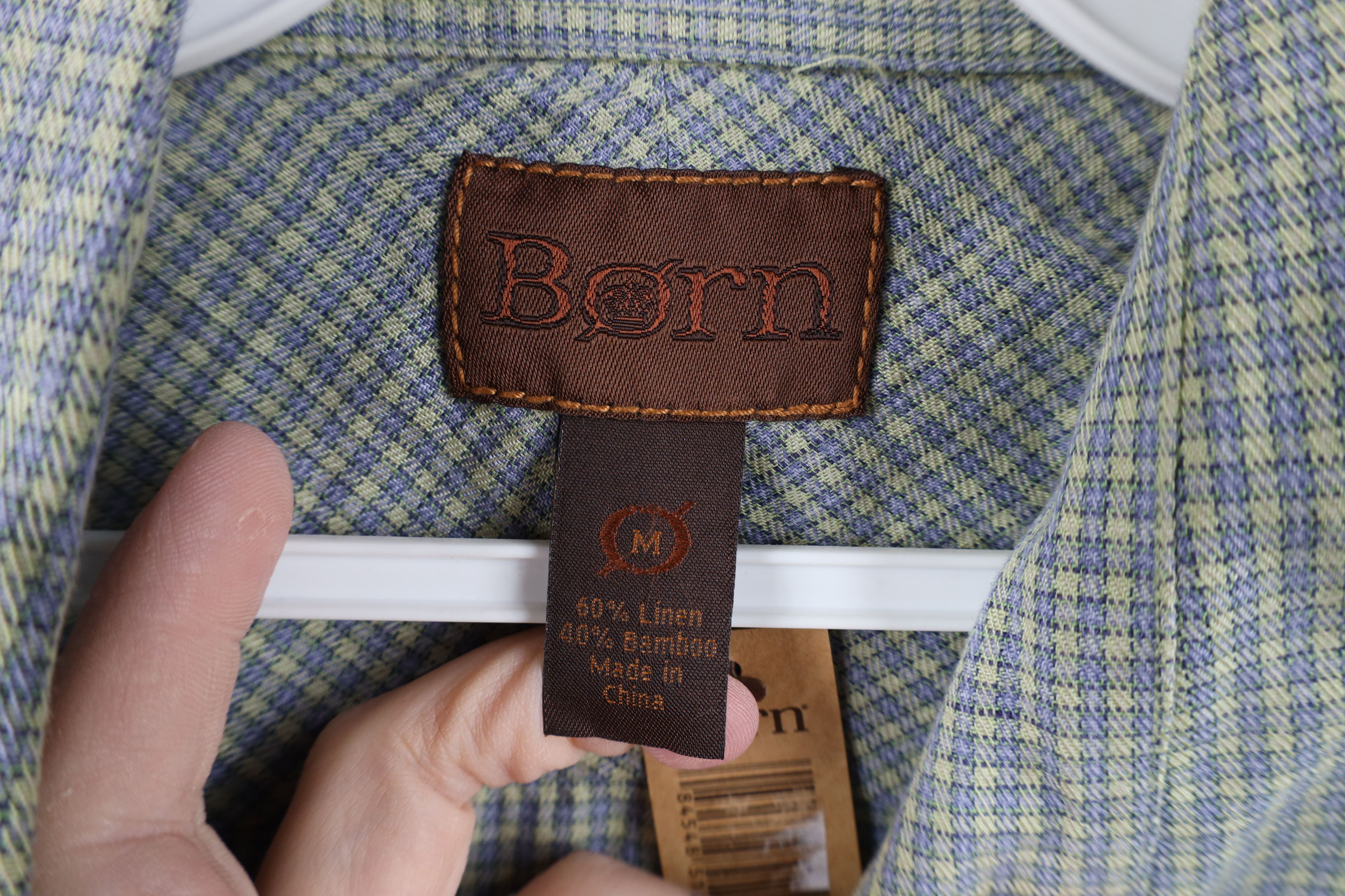 Born New Born Bamboo Short Sleeve Collared Button Shirt Plaid Size US M / EU 48-50 / 2 - 5 Thumbnail