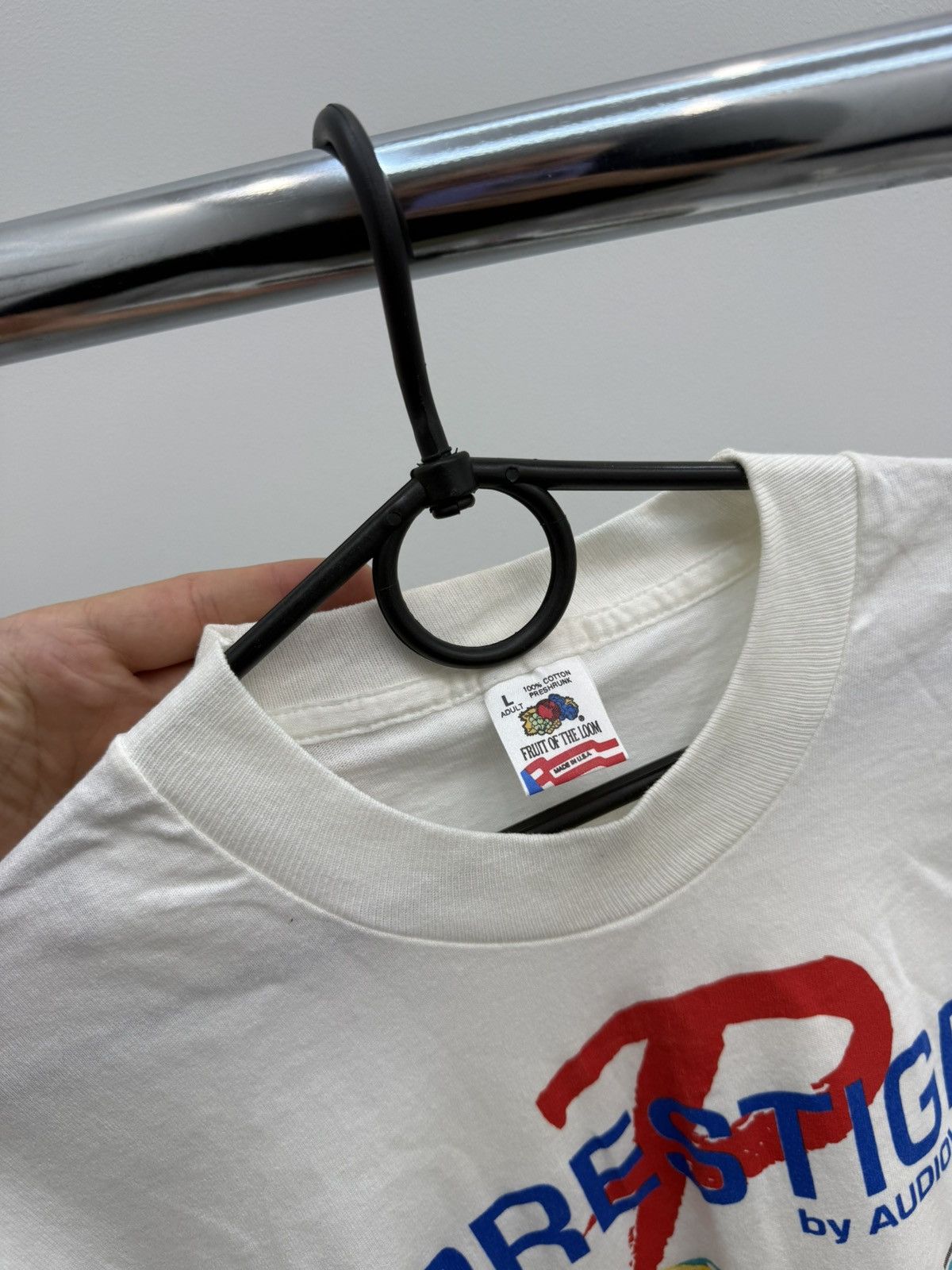 Fruit Of The Loom Vintage 90s Prestige by Audiovox Racing T-Shirt Made in USA Size US L / EU 52-54 / 3 - 3 Thumbnail