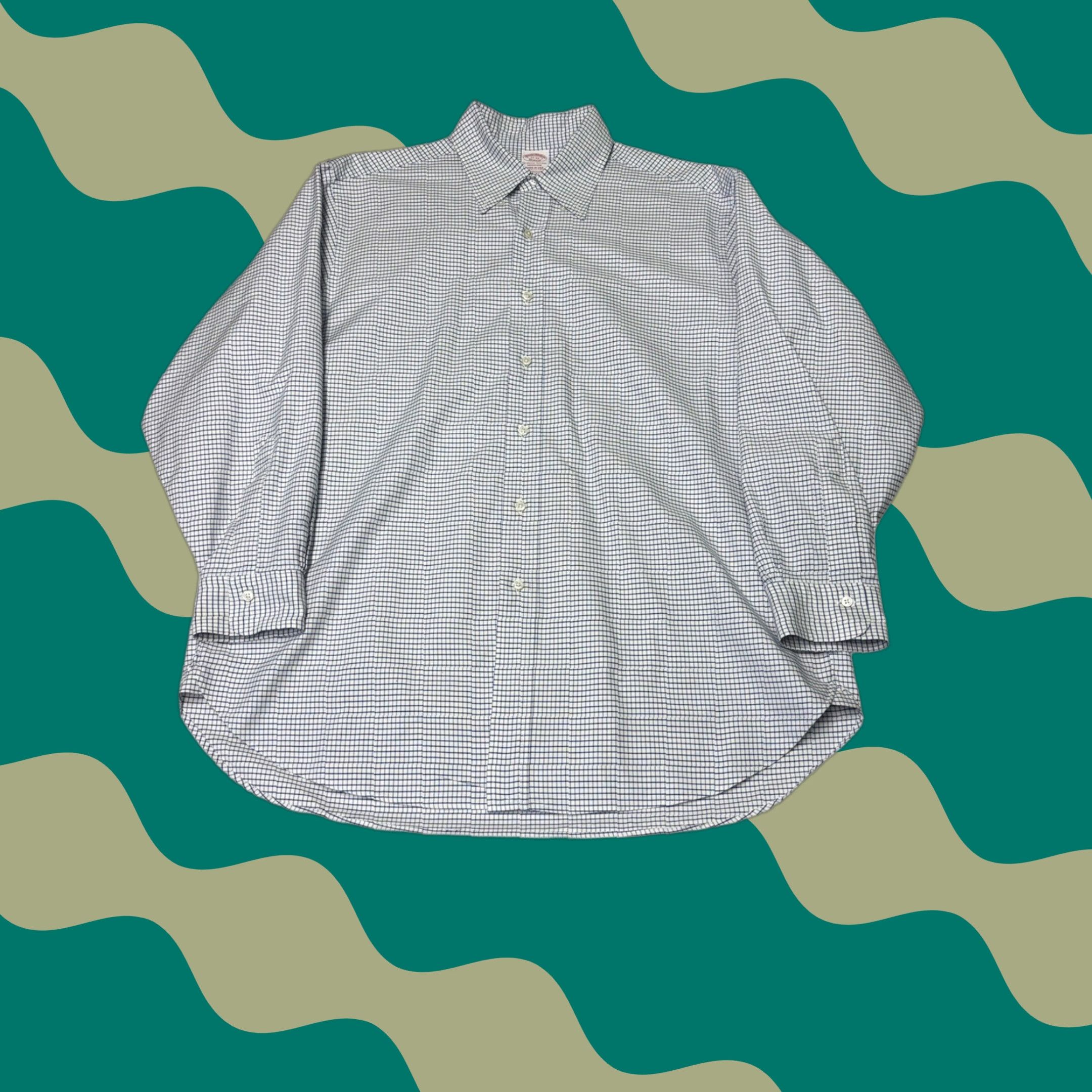 Vtg Brooks Brothers Makers Madison Shirt 17-33 Blue White Supima Cotton USA
