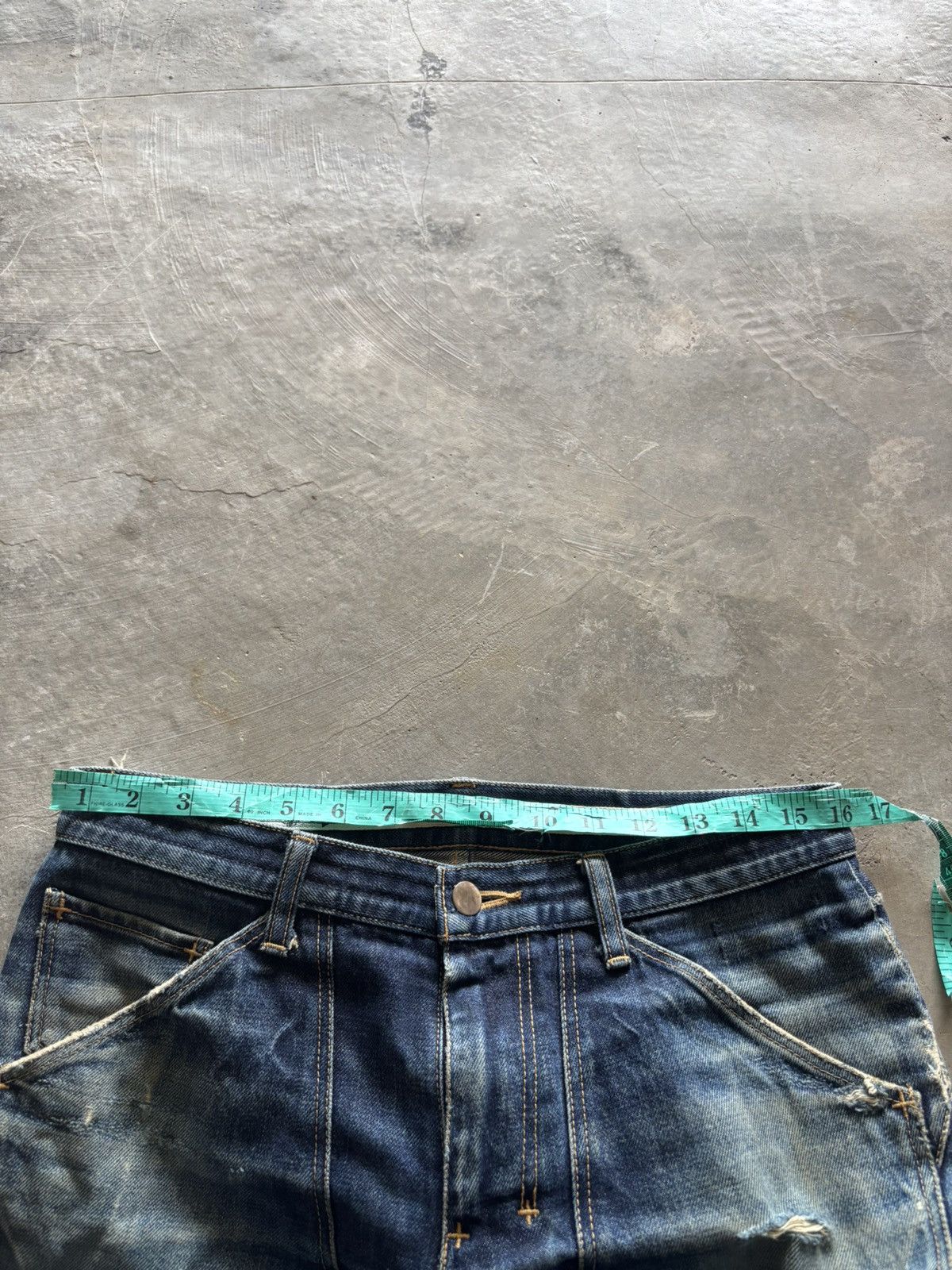 Number (N)ine DISTRESSED NUMBER (N)INE BIRDS DOUBLE KNEE CARPENTER DENIM Size US 32 / EU 48 - 25 Thumbnail