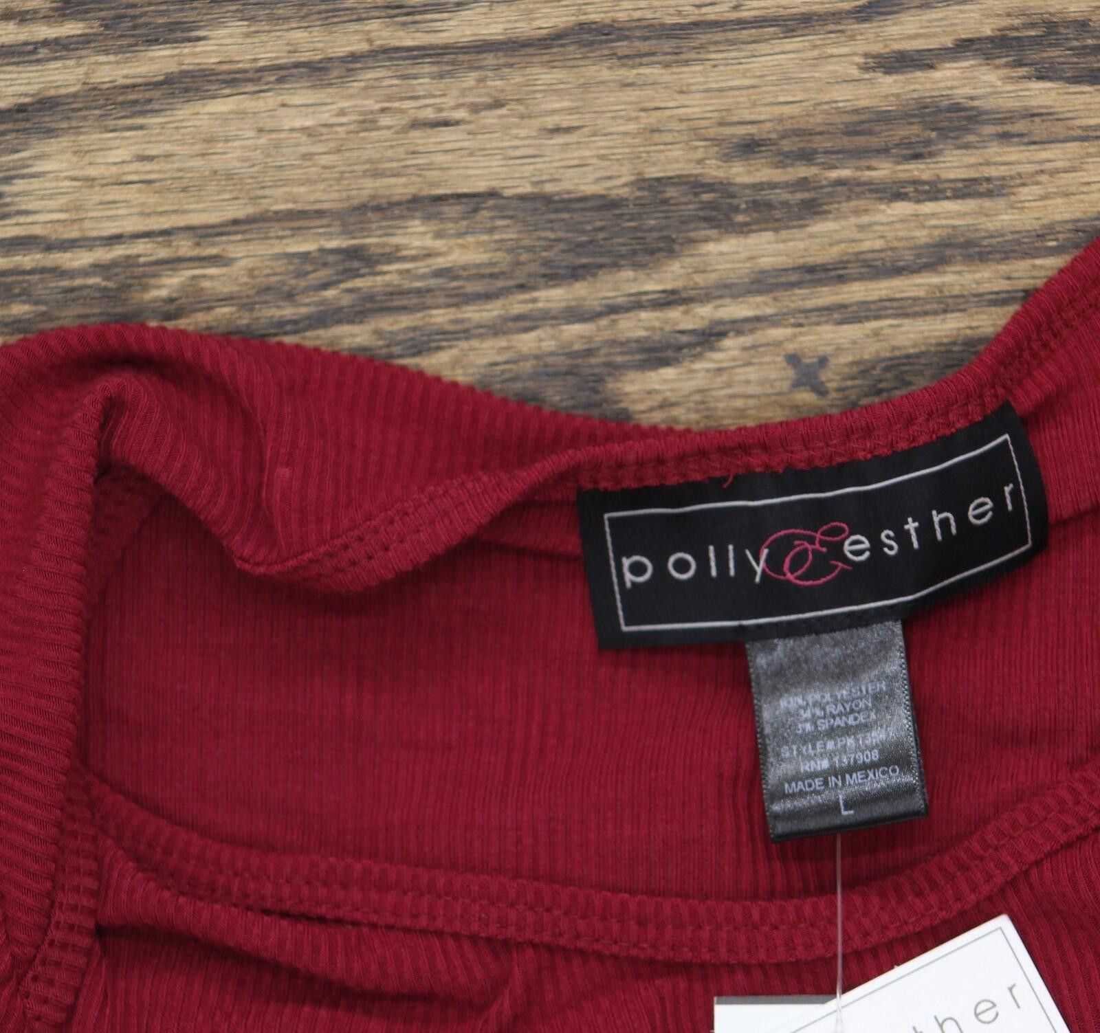 Other Nwt Polly & Esther Scoop-neck Skimmer Top Burgundy Red L Size L / US 10 / IT 46 - 4 Thumbnail