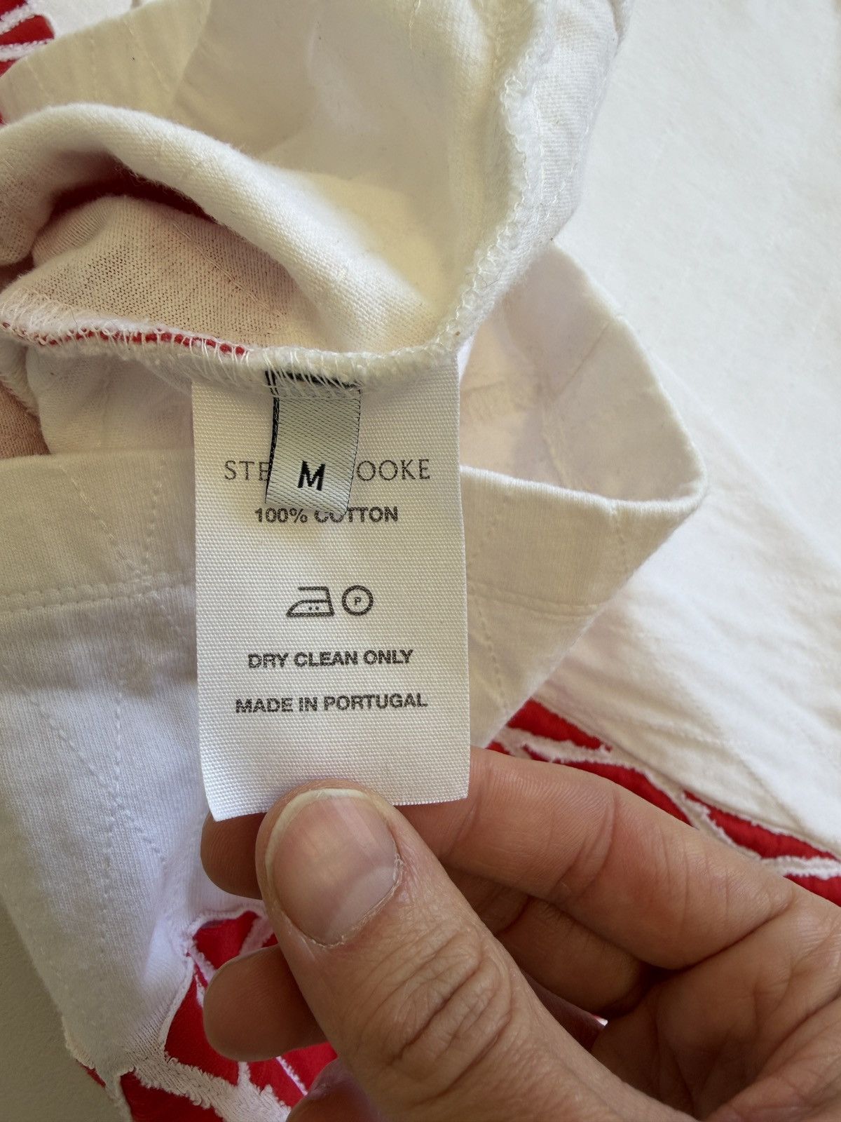 Stefan Cooke White/Red Cotton ‘Slashed’ Rugby Shirt Size US M / EU 48-50 / 2 - 11 Thumbnail