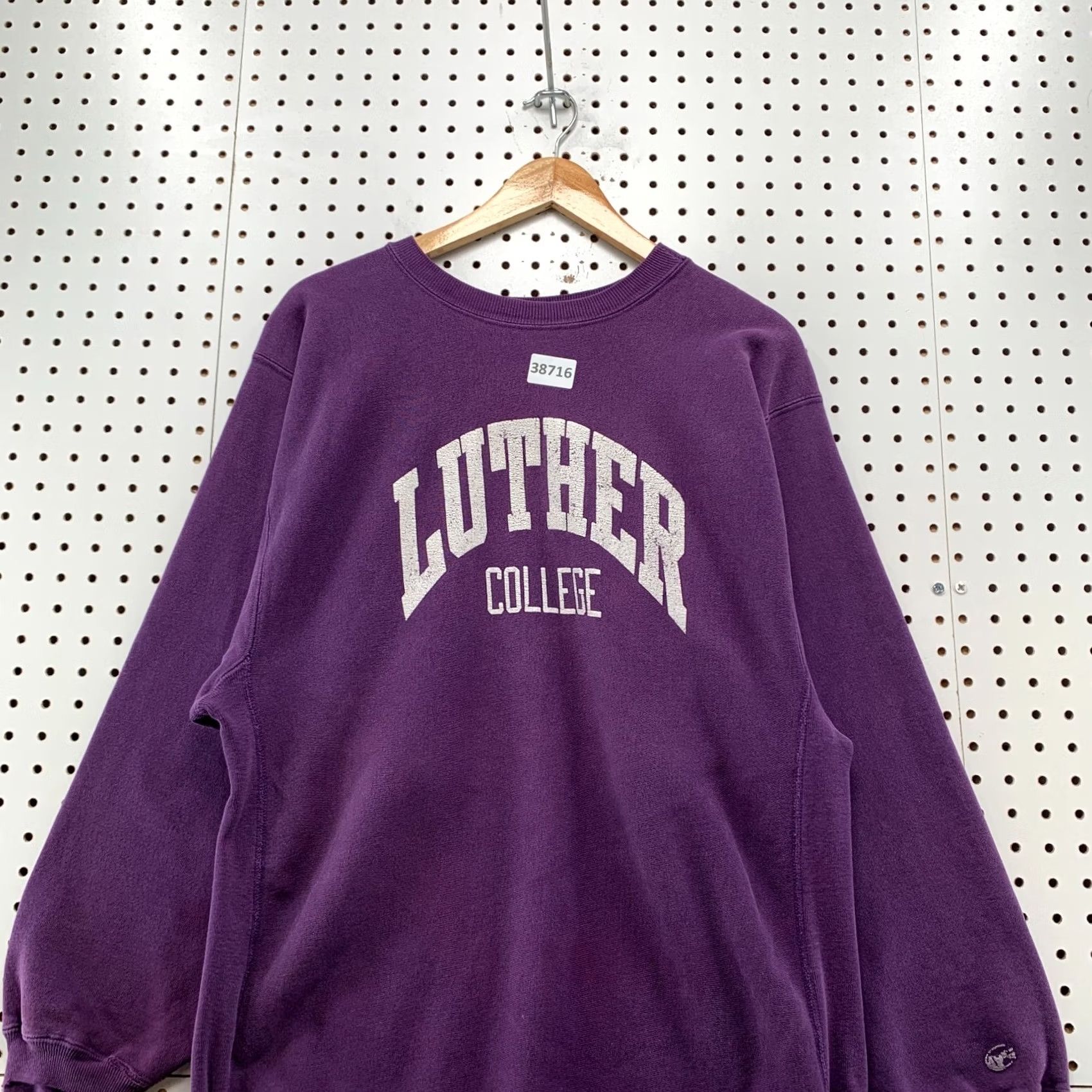 Champion VINTAGE 90s Luther College Sweatshirt Mens 2XL Purple Reverse Weave USA Size US XXL / EU 58 / 5 - 4 Thumbnail