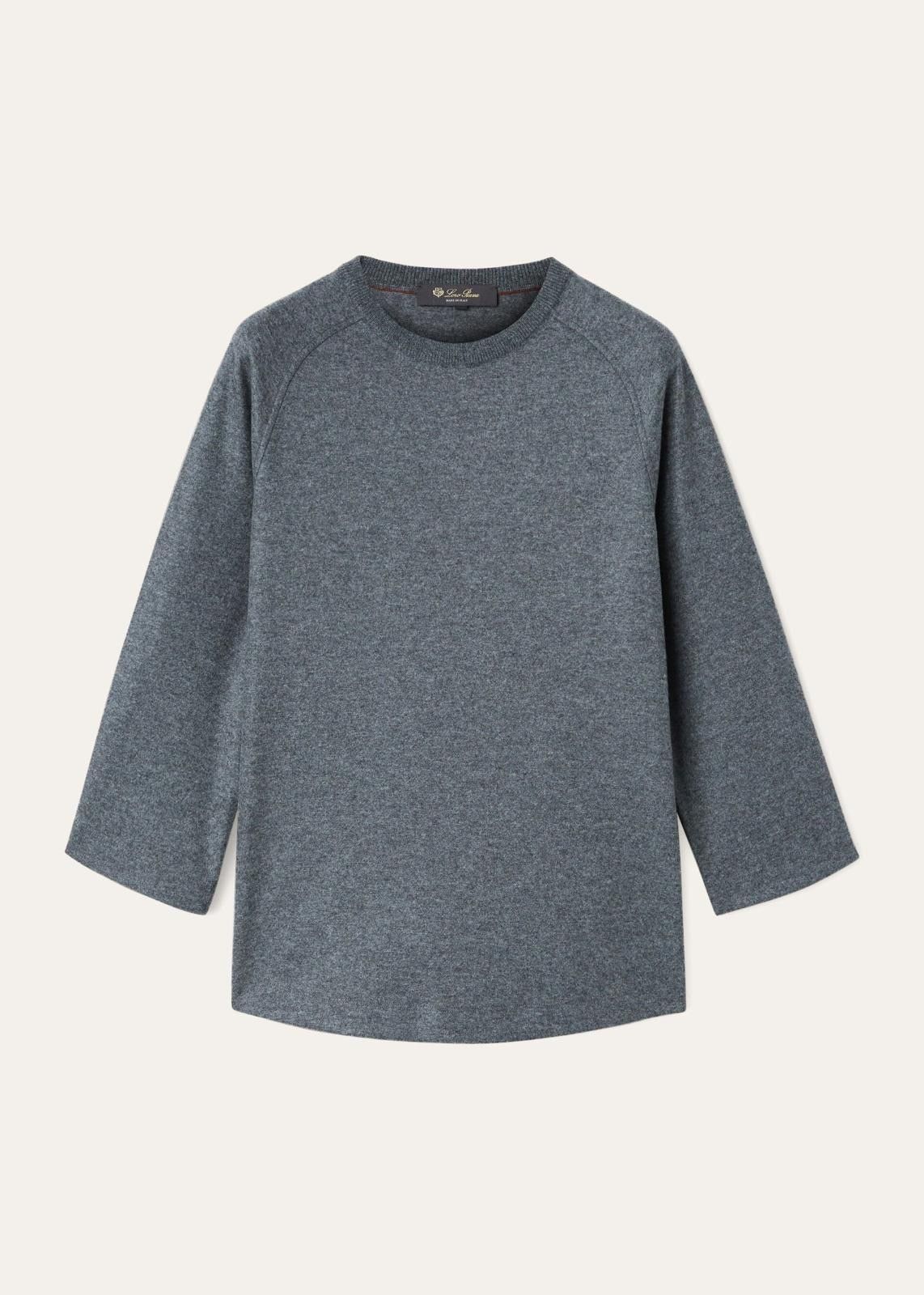 Loro Piana o1srvl11e0824 Jersey Darhan Long Sleeve T-Shirt in Grey Size M / US 6-8 / IT 42-44 - 1 Thumbnail