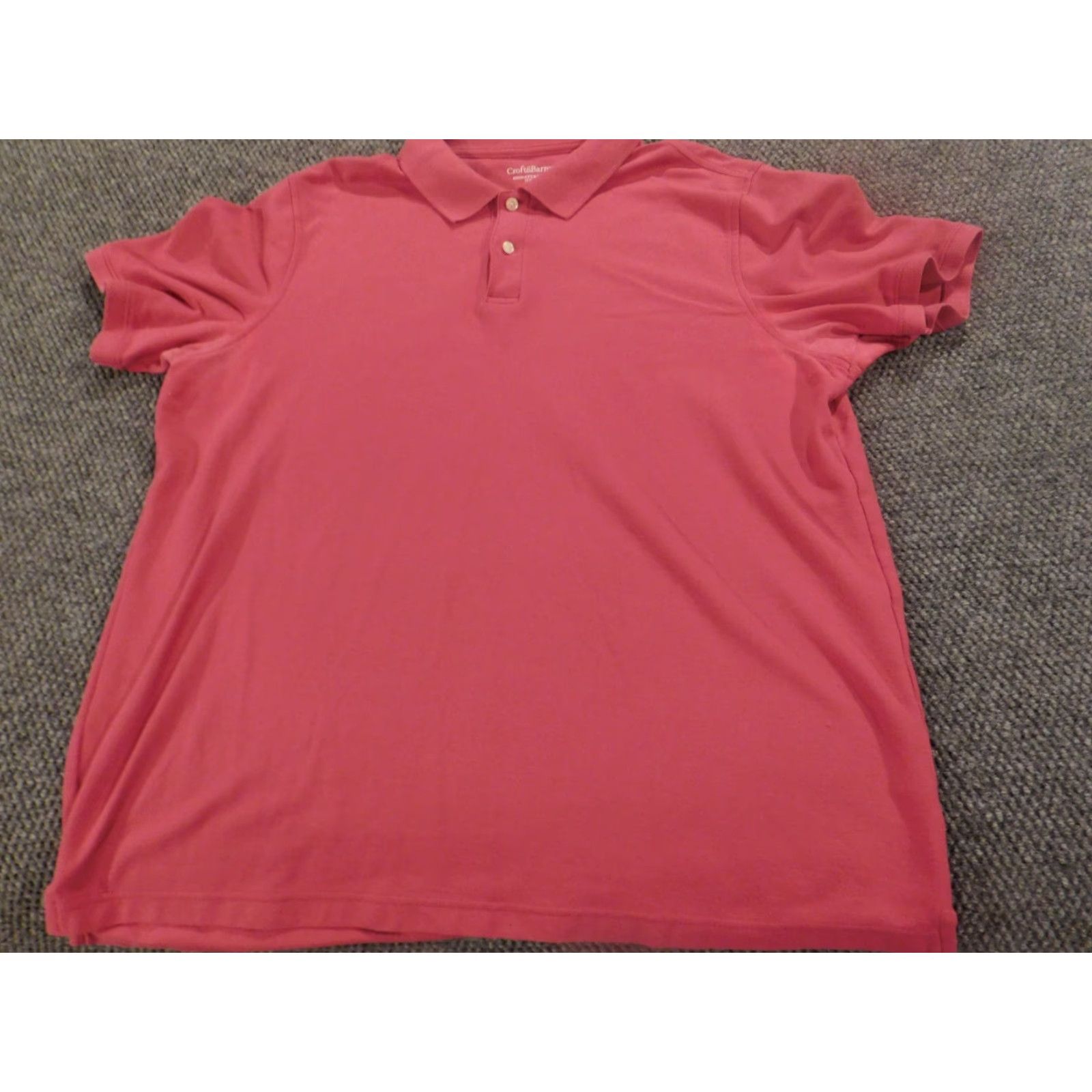 Croft & Barrow Croft & Barrow Polo Shirt XL Pink Slim Fit Button Short Sleeve Knit Cotton Men Regular Golf Logo Size US XL / EU 56 / 4 - 2 Thumbnail